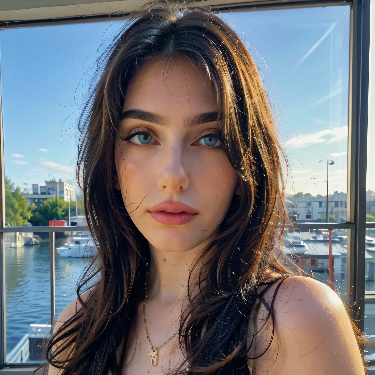 Stunning Gaia Nobile, 18 years old ((italian girl))) hyper realistic)), (((dark brown hair))), blue eyes, large chest, (((Shy, embarassed, looking tired and frowing))), skin imperfections, natural skin, skin imperfections1.33, natural lookalike, ((diffusion:1.4)), ((800iso, fuijifilm, expired film, rec709, ProRes, film grain))