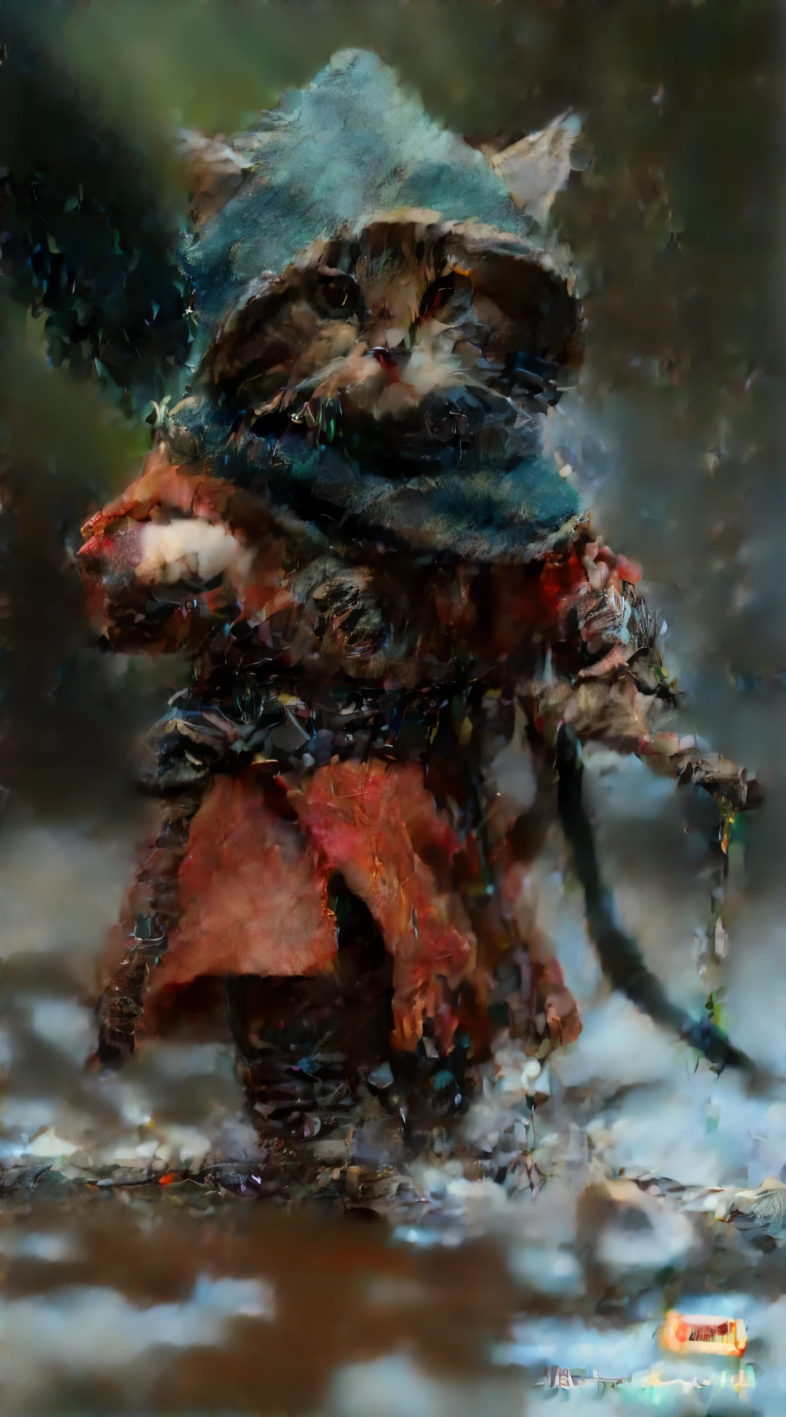 Personification化的Cat，Cat，Personification，Wearing knight&#39;s clothes，Cotton texture，Holding a knight&#39;s knife，blur background，Close-up of the whole body on the front