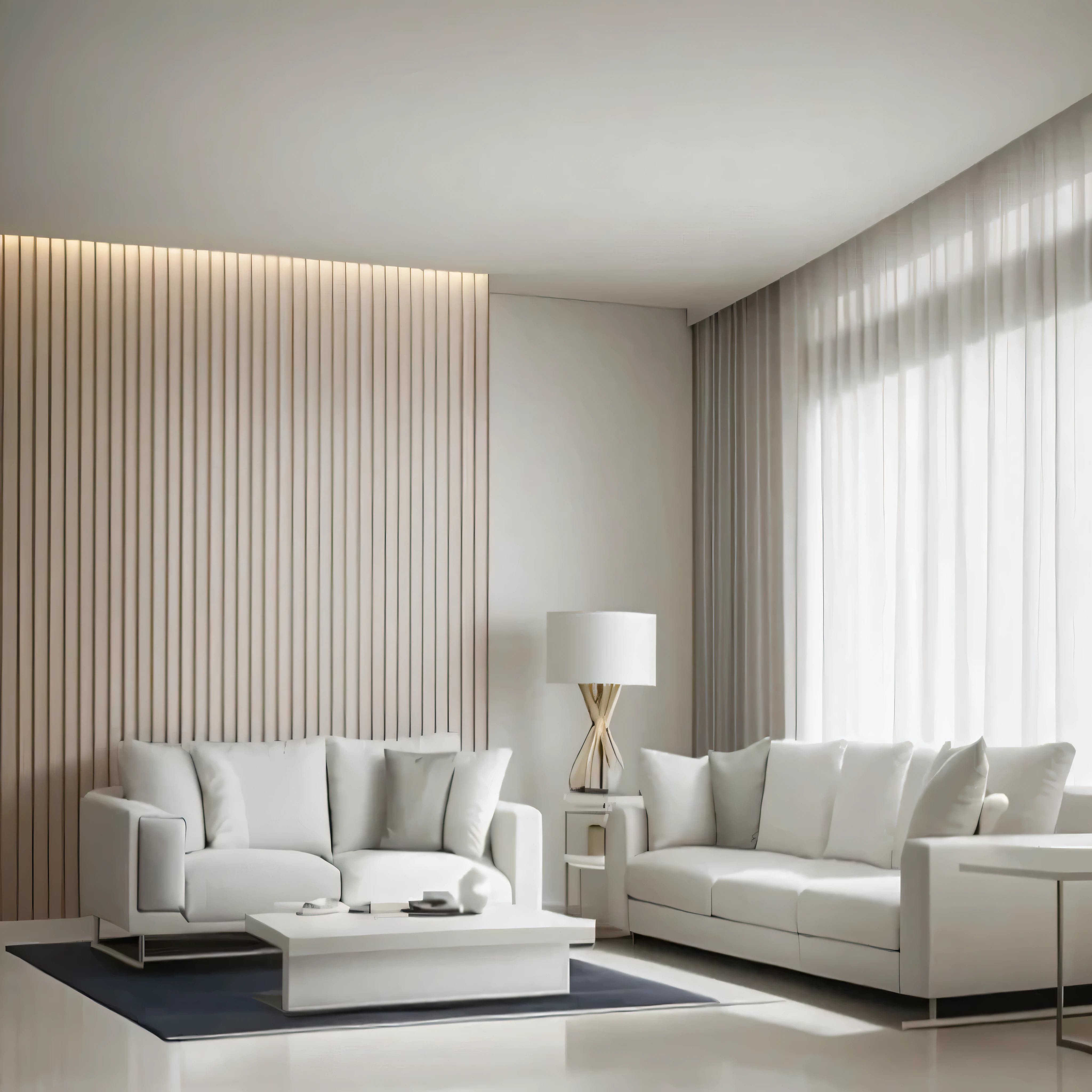 Alafid living room with white furniture and large windows, elegant minimalism, All white rendering, Simple and beautiful, interior of living room, Modern and simple, Modern and simple设计, modern living room, Modern and simple, bright room, living room interior, minimally modern, lounge, maximalist interior design, white color scheme, Modern and simple f 2 0 clean