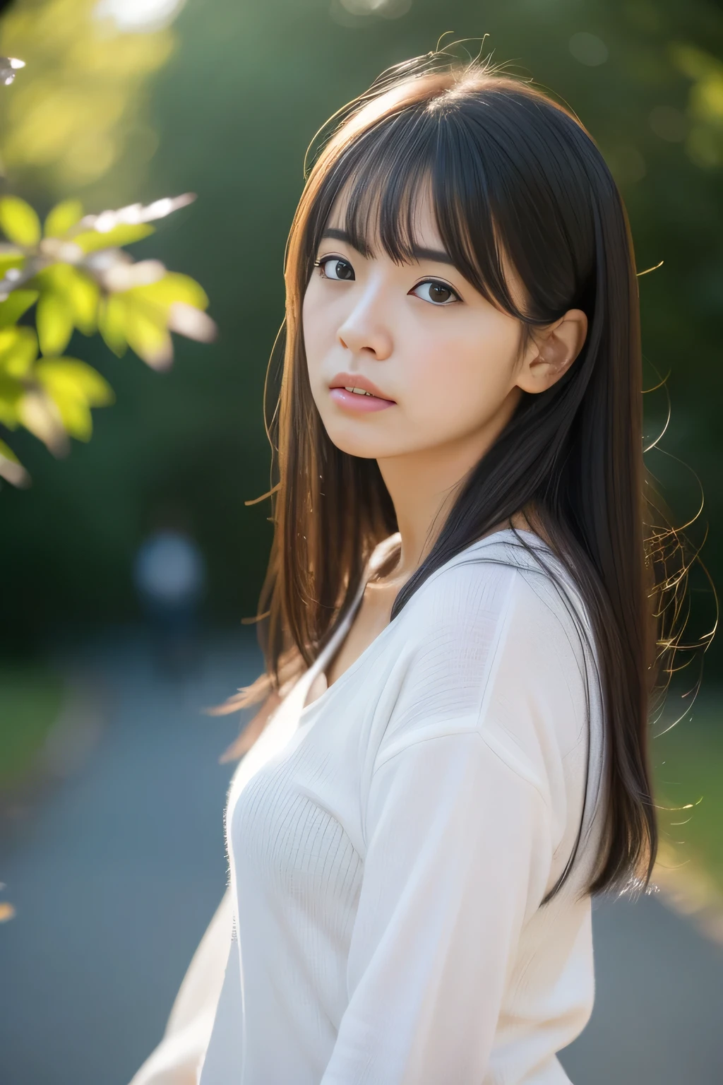 (masterpiece、highest quality、High level image quality、super resolution,8k), (RAW photo:1.2), (Photoreal:1.4), (beautiful girl,sexy,Japan語、cute、alone),Woman in anguish and despair,A beautiful and gentle photo of a woman who is tired both mentally and physically..、young、Emotional landscape reflects her、A cool breeze is blowing、beginning of autumn、Japan、professional photos、(sad scat),