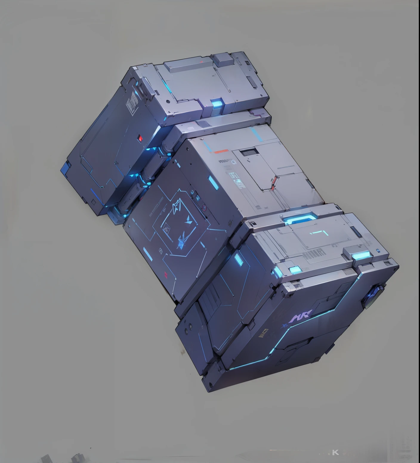 Warhammer,cyberpunk,thors hammer,There is circuit texture on it,Mechanical feel,correct cube