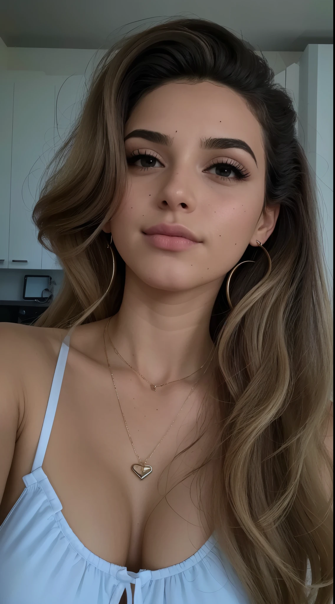 um close up de uma mulher com um peito muito grande, 18 anos, foto de perfil headshot, 1 6 anos, taken in the early 2020s, imagem de perfil, em torno de 1 9 anos, cynthwave, 2 2 anos, 21 anos, 19-year-old girl, 2 3 anos