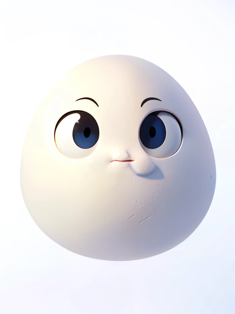 3d egg , circle eye, chubby style, white background