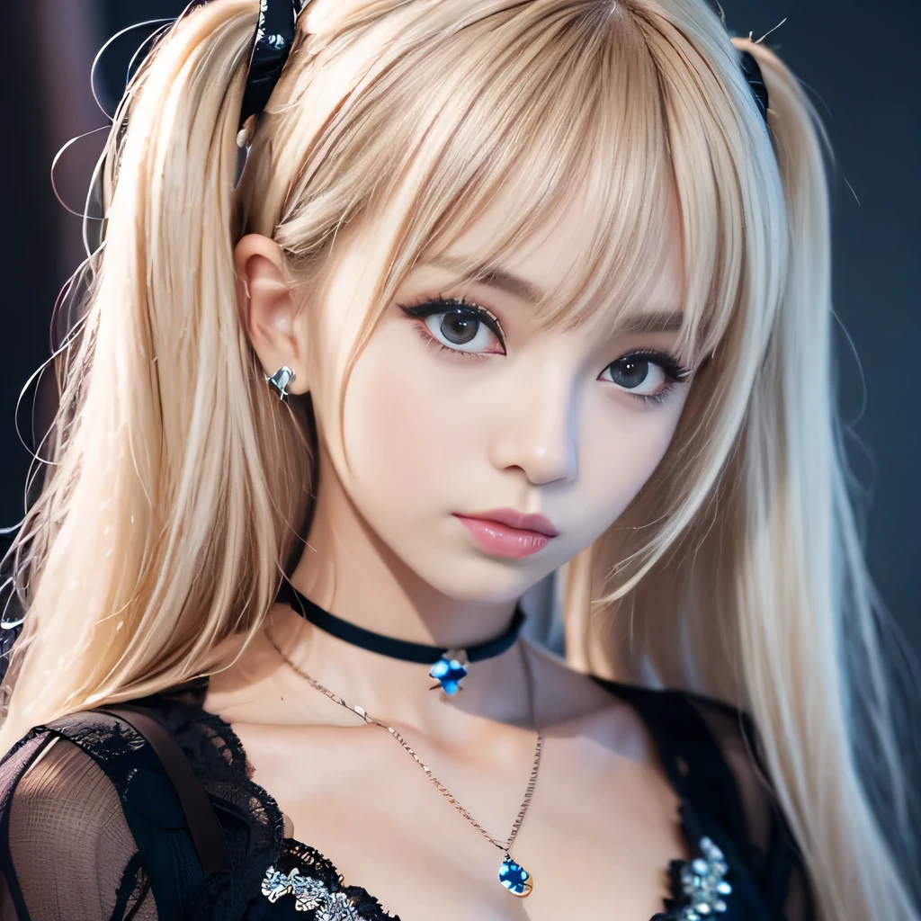 portrait、Topless、bright look、twin tails、young shiny glossy white shiny skin、best looks、blonde reflection、Platinum blonde hair with dazzling highlights、shiny bright hair,、super long straight hair、Shining beautiful bangs、Sparkling crystal clear charming big blue eyes、Very beautiful and adorable 12 year old girl、rich bust、White and beautiful blouse、I can see the collarbone、((I could see the whole body))、beautiful face、The chest of the clothes is open、Loosening perm、No bra、