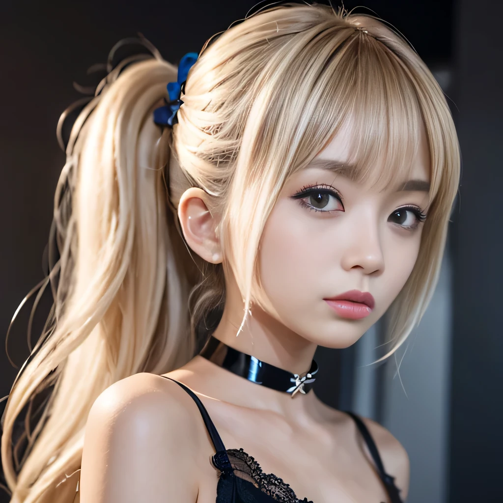 portrait、Topless、bright look、twin tails、young shiny glossy white shiny skin、best looks、blonde reflection、Platinum blonde hair with dazzling highlights、shiny bright hair,、super long straight hair、Shining beautiful bangs、Sparkling crystal clear charming big blue eyes、Very beautiful and adorable 12 year old girl、rich bust、White and beautiful blouse、I can see the collarbone、((I could see the whole body))、beautiful face、broad shoulders、Loosening perm、No bra、