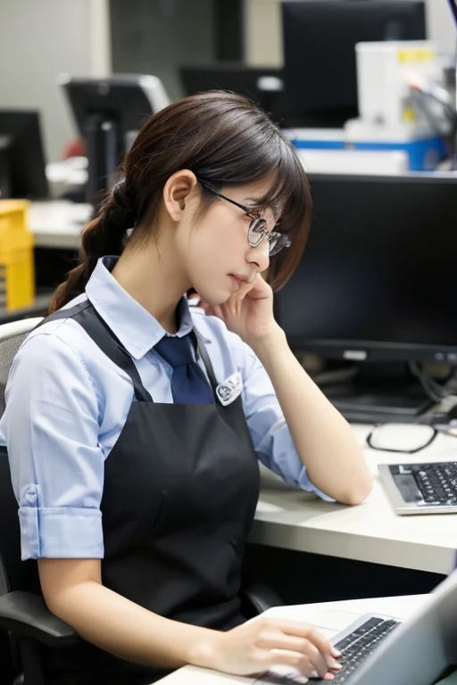 A person who is busy working at a company々