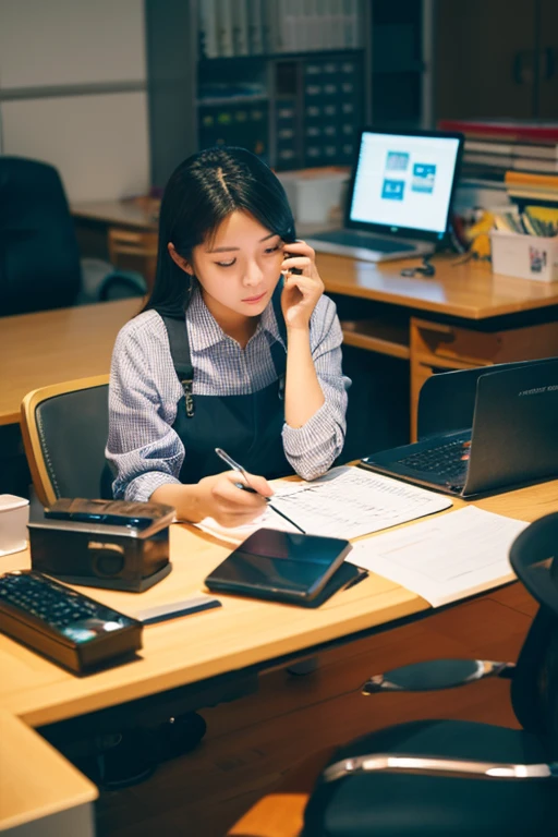 A person who is busy working at a company々