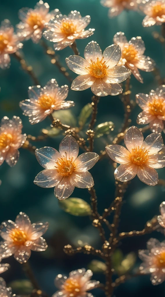 crystal spring blossom,
fantasy, galaxy, , 
shimmering, sparkling, splendid, colorful, 
magical photography, dramatic lighting, photo realism, ultra-detailed, 4k, Depth of field, High-resolution