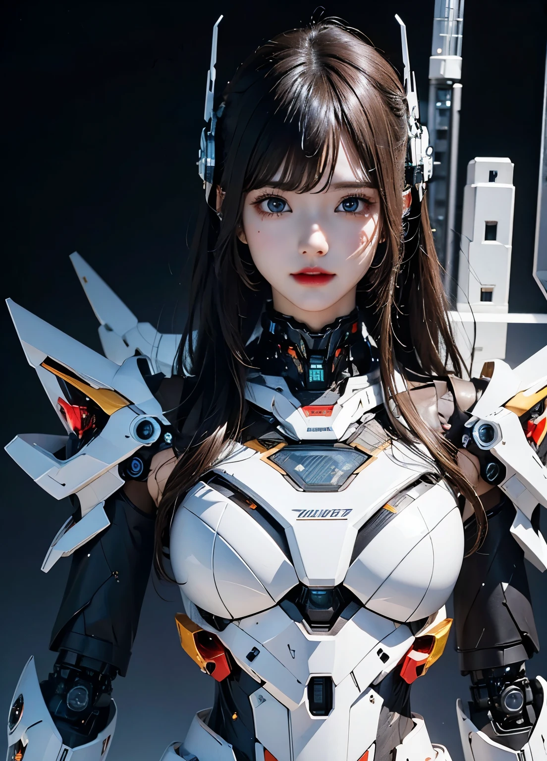 Super detailed, advanced details, high quality, 最high quality, High resolution, 1080p, hard disk, beautiful,(war machine),beautifulサイボーグ女性,Mecha cyborg girl,battle mode,Mecha body girl,She is wearing a futuristic war machine mecha,full body shot