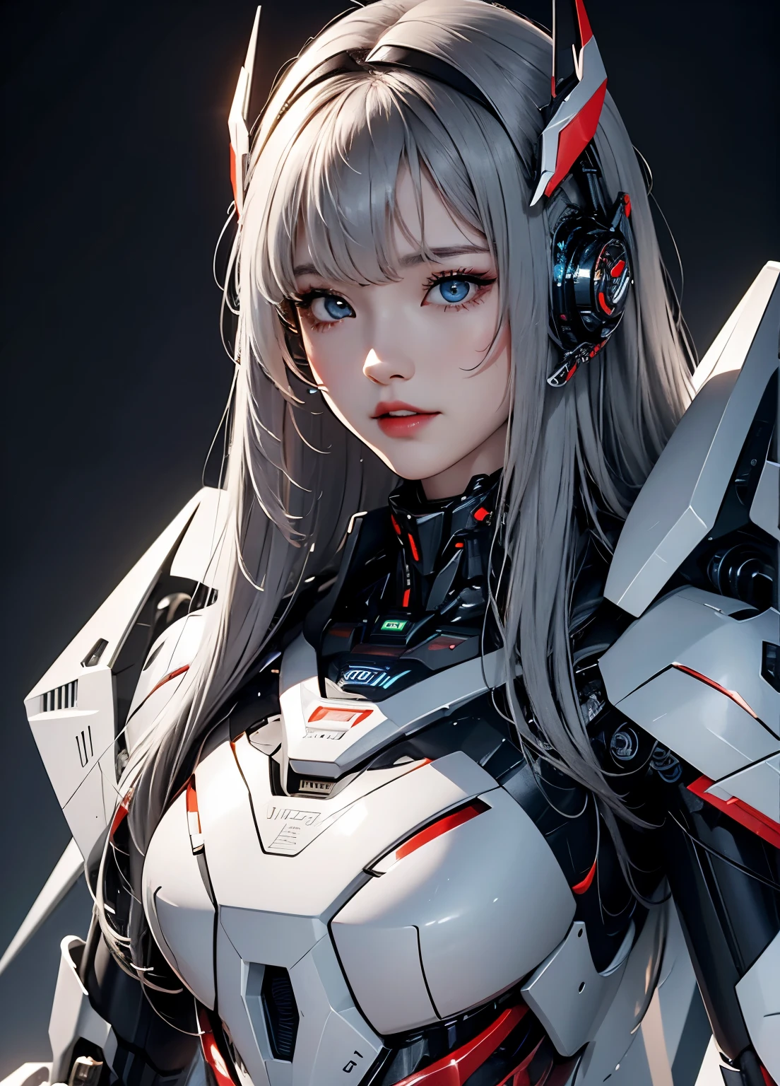  Super detailed, advanced details, high quality, 最high quality, High resolution, 1080p, hard disk, beautiful,(war machine),beautifulサイボーグ女性,Mecha cyborg girl,battle mode,Mecha body girl,She is wearing a futuristic war machine mecha,full body shot