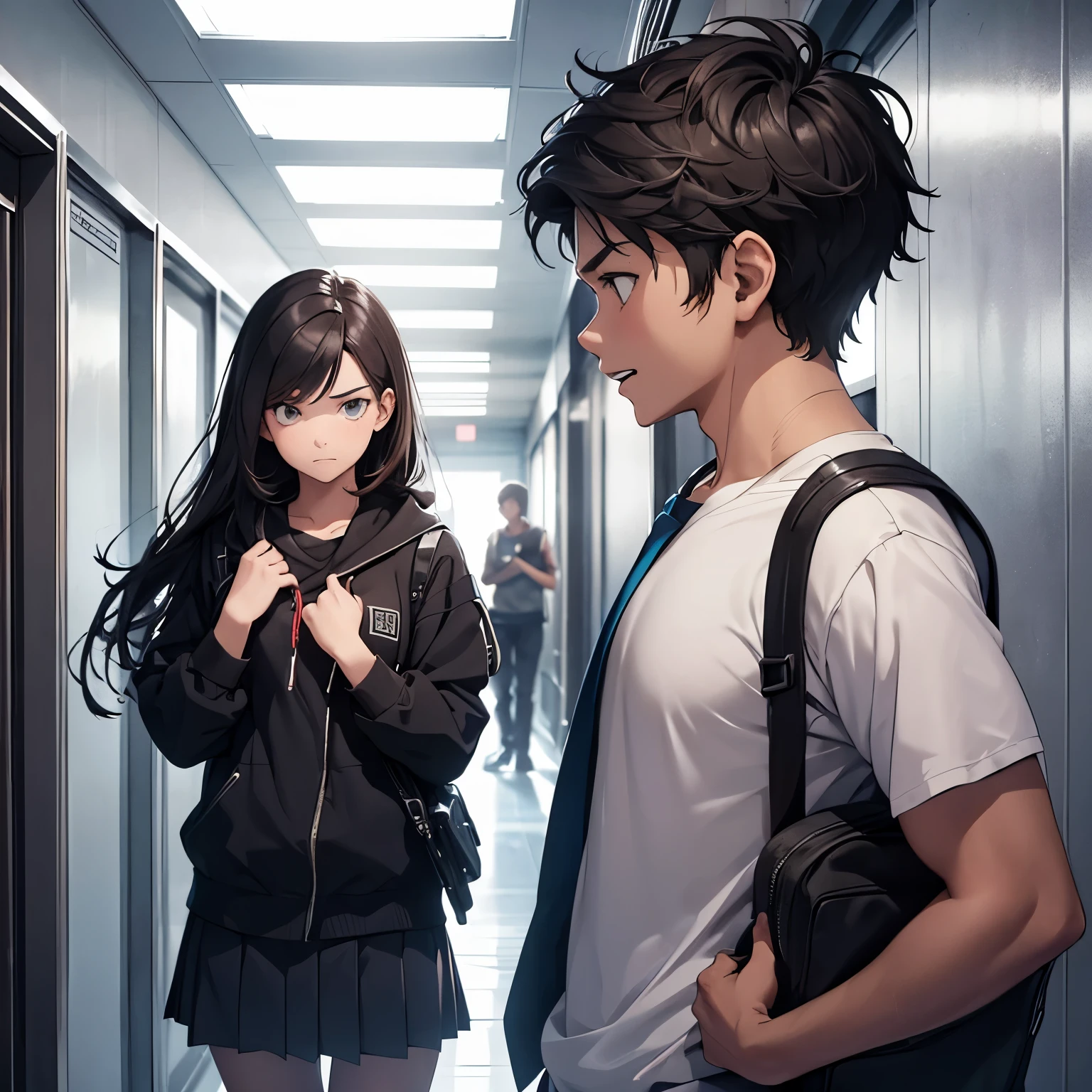 Highest quality,Highest quality,A female elementary school teacher in her 30s and a 6-year-old boy、The teacher is wearing a tight long skirt、The teacher hugs the boy from behind.、Put your hand in your crotch