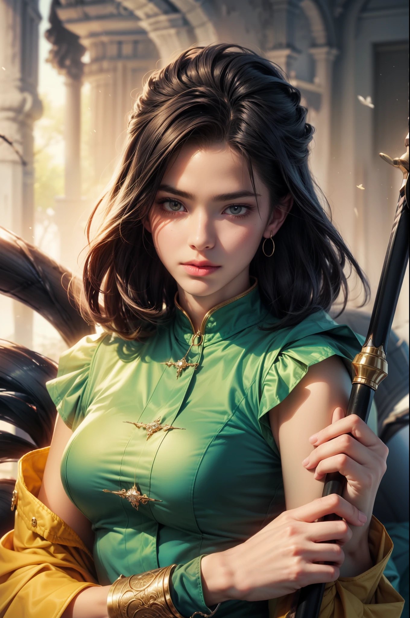 High resolution masterpiece best quality portrait close-up, handsome boy, perfect face, red eyes, short hair, detailed outfit, detailed background scenery