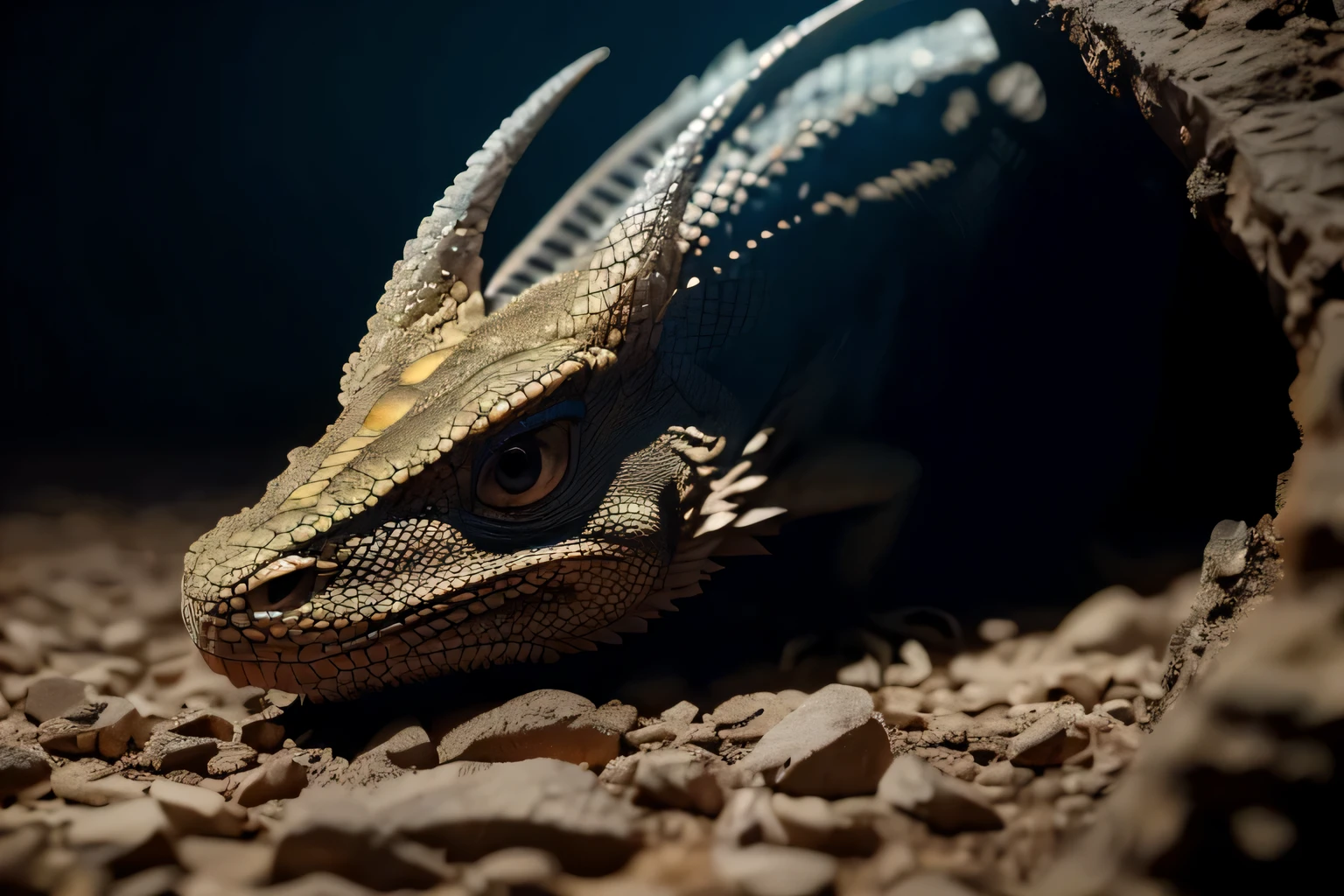 there is a lizard that is sitting on the ground, hiperreal muy detallado 8k, European dragon Quadrupeds, Dragones ultraterrestres, 8k de alto detalle e intrincado, dragon scales along the hairline, Intrincado 8K altamente detallado, Realistic and realistic dragon, 8k texturizado muy detallado, textura muy detallada 8 k, motor irreal 5 altamente renderizado