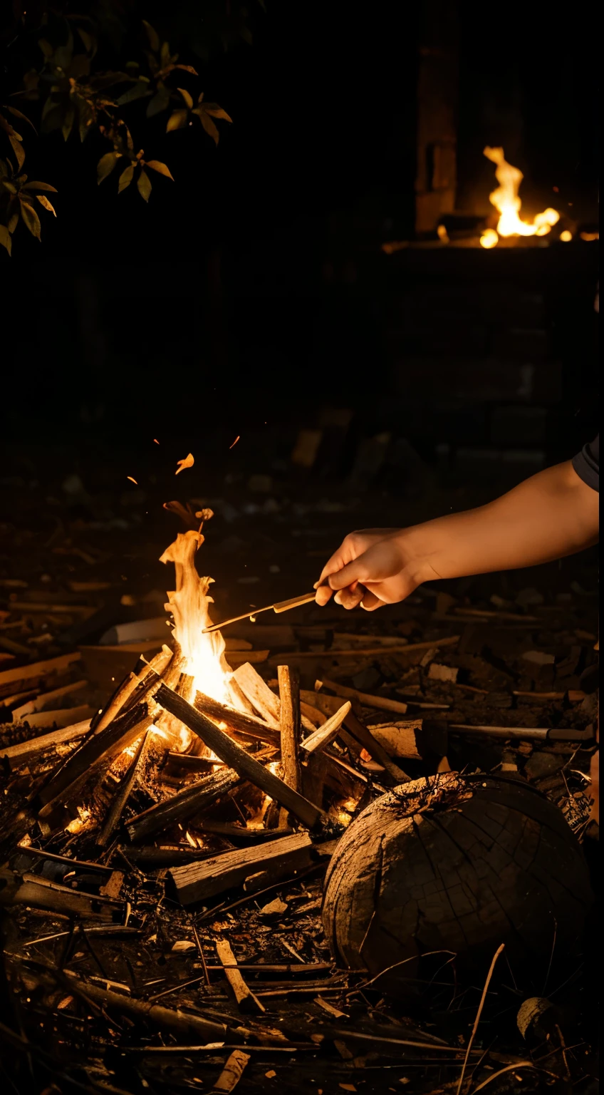 Dark, Fire, Firewood, Sparks, Smoke, Bonfire