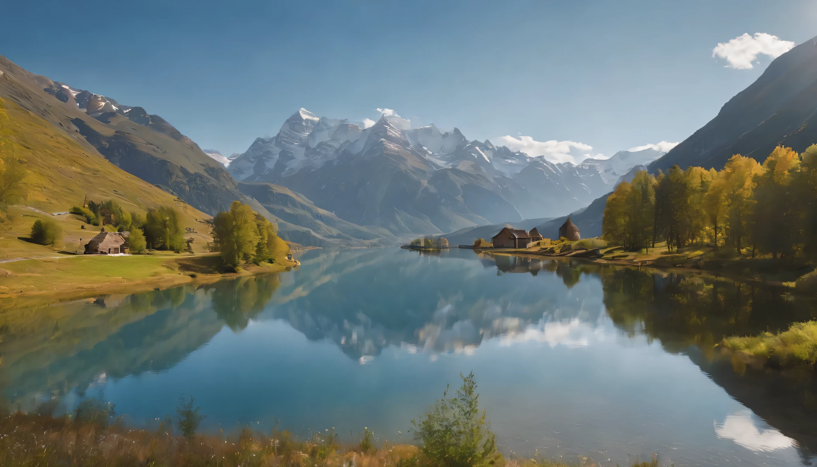 (Highly detailed CG Unity 8k wallpaper、masterpiece、highest quality、Super detailed)、(best lighting、best shadow、very delicate and beautiful)、highest quality、8k、Detailed facial depiction、masterpiece、highest quality、clear image quality、
A photo of the magnificent scenery of the French Alps and Pyrenees seen from the train window。