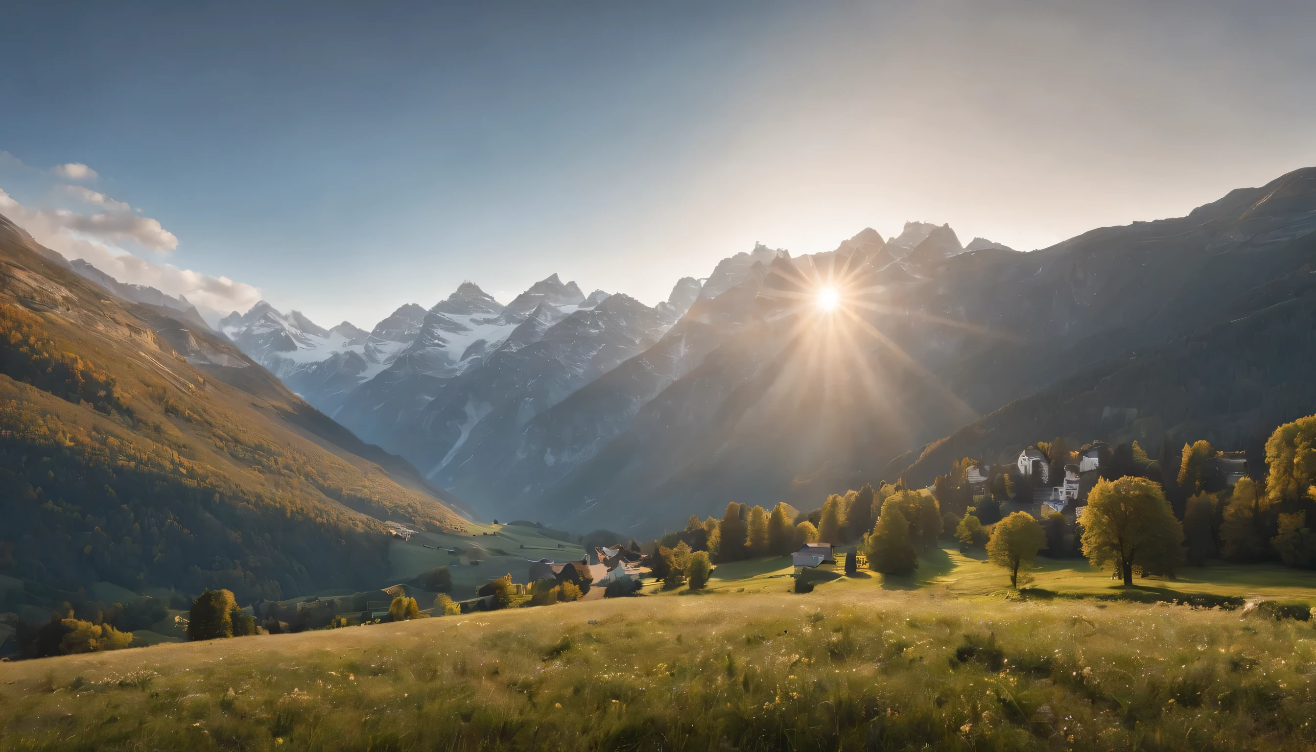 (Highly detailed CG Unity 8k wallpaper、masterpiece、highest quality、Super detailed)、(best lighting、best shadow、very delicate and beautiful)、highest quality、8k、Detailed facial depiction、masterpiece、highest quality、clear image quality、
A photo of the magnificent scenery of the French Alps and Pyrenees seen from the train window。