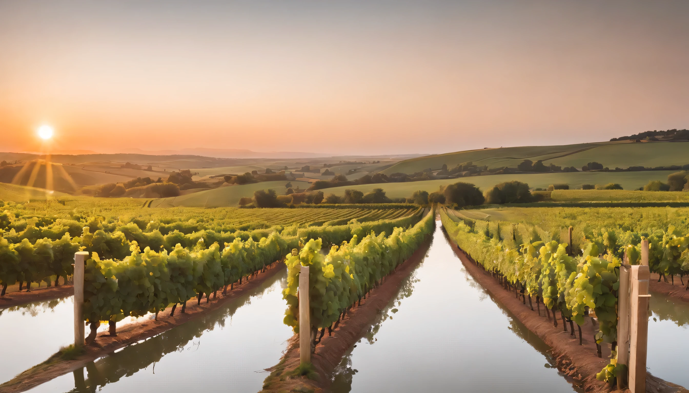 (Highly detailed CG Unity 8k wallpaper、masterpiece、highest quality、Super detailed)、(best lighting、best shadow、very delicate and beautiful)、highest quality、8k、Detailed facial depiction、masterpiece、highest quality、clear image quality、
Photo taken from the train window of a vineyard in France'wine regions and the Champagne region。