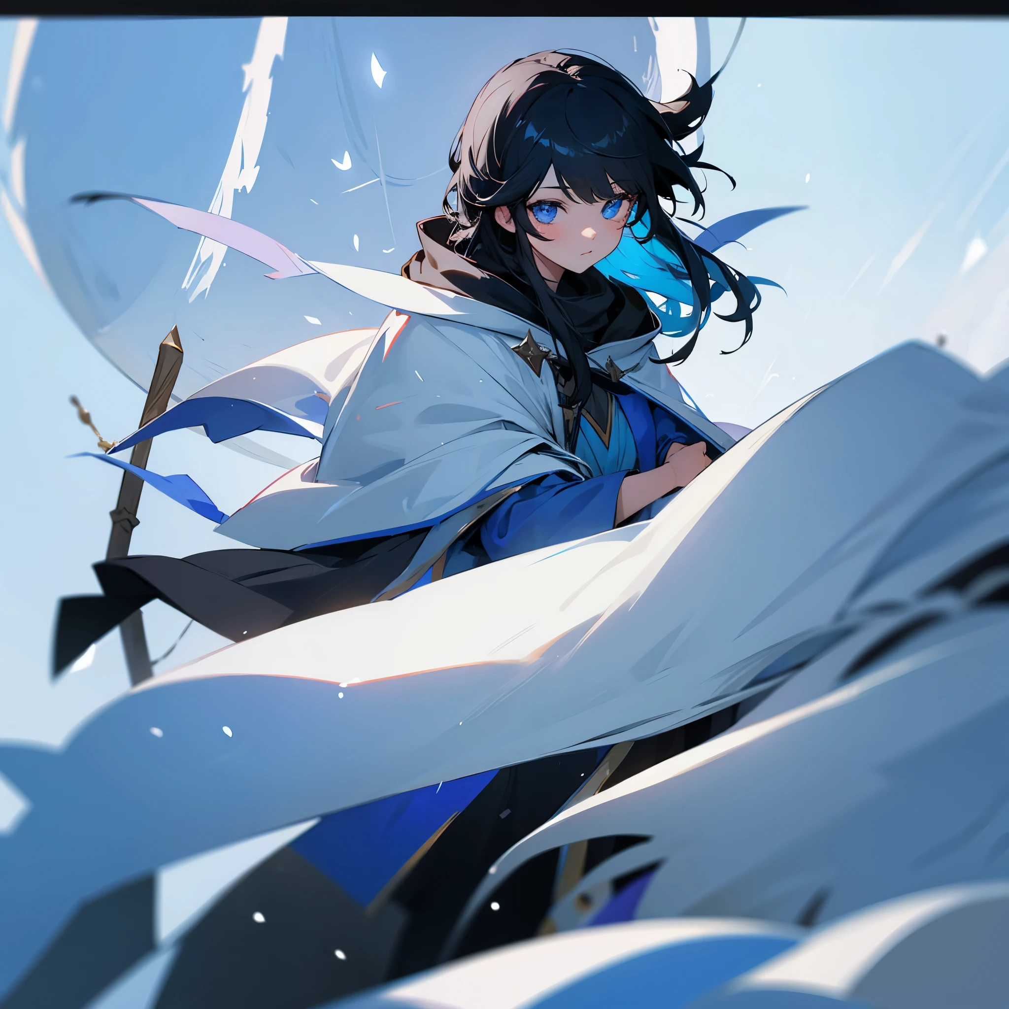 black hair blue eyes girl wizard snow