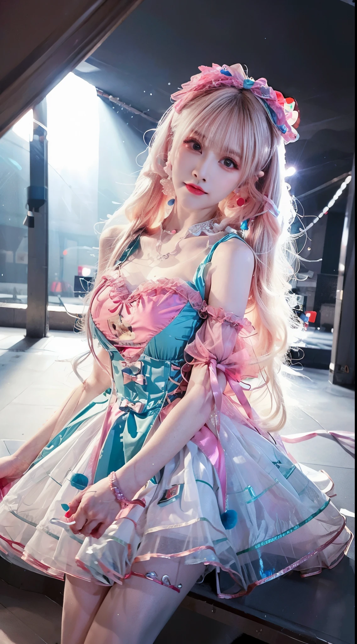 (best quality, masterpiece, high resolution, glow, flood, lens glare, wide angle), sunlight, full body, 1 [Chinese|Russian|Japanese|Korean] girl, solo,((mei red:1.1) clothes), necklace, jewelry, long hair, earrings, super delicate face, beautiful face, perfect hands,full face blush, (perfect eyes) and ( long eyelashes: 1.4), glowing pupils, (white stockings: 0.9), realism, (high detail skin: 1.2), 8k ultra hd, DSLR, high quality, volumetric lighting, frank, high resolution, 4K, 8K, background bokeh, dream forest, radiant garlic, feather drop effect, morning, foreground, f/16