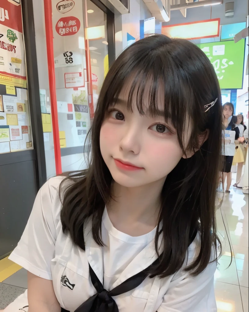 16 year old student、baby face、Childish、、huge tit、random pose、highest quality、超A high resolution、Photoreal、1 girl、huge breasts:1.6、transparent swimwear、black hair、long hair、micro bikini、全naked、naked:1.9、View from the front、small nose、faces of high school students、spread your legs、height: 155cm、