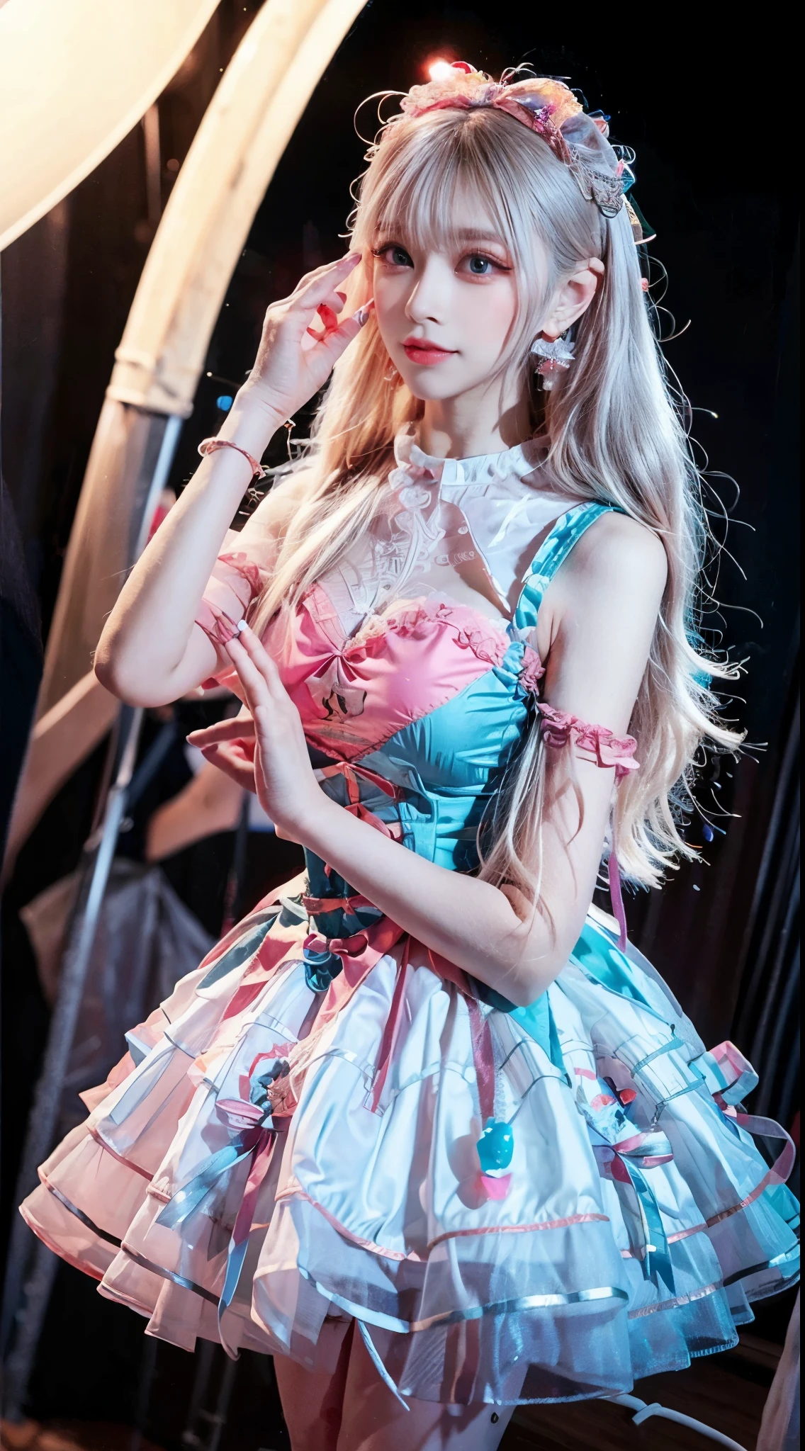 (best quality, masterpiece, high resolution, glow, flood, lens glare, wide angle), sunlight, full body, 1 [Chinese|Russian|Japanese|Korean] girl, solo,((mei red:1.1) clothes), necklace, jewelry, long hair, earrings, super delicate face, beautiful face, perfect hands,full face blush, (perfect eyes) and ( long eyelashes: 1.4), glowing pupils, (white stockings: 0.9), realism, (high detail skin: 1.2), 8k ultra hd, DSLR, high quality, volumetric lighting, frank, high resolution, 4K, 8K, background bokeh, dream forest, radiant garlic, feather drop effect, morning, foreground, f/16