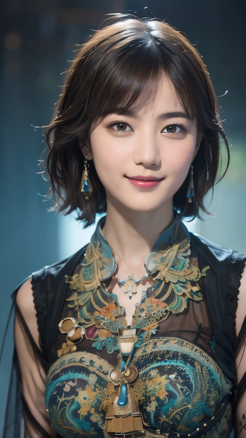 172
Shorthair, a 20 yo woman, gentle smile, abstract, (entangle:1.2), (background is fractal design:1.46)