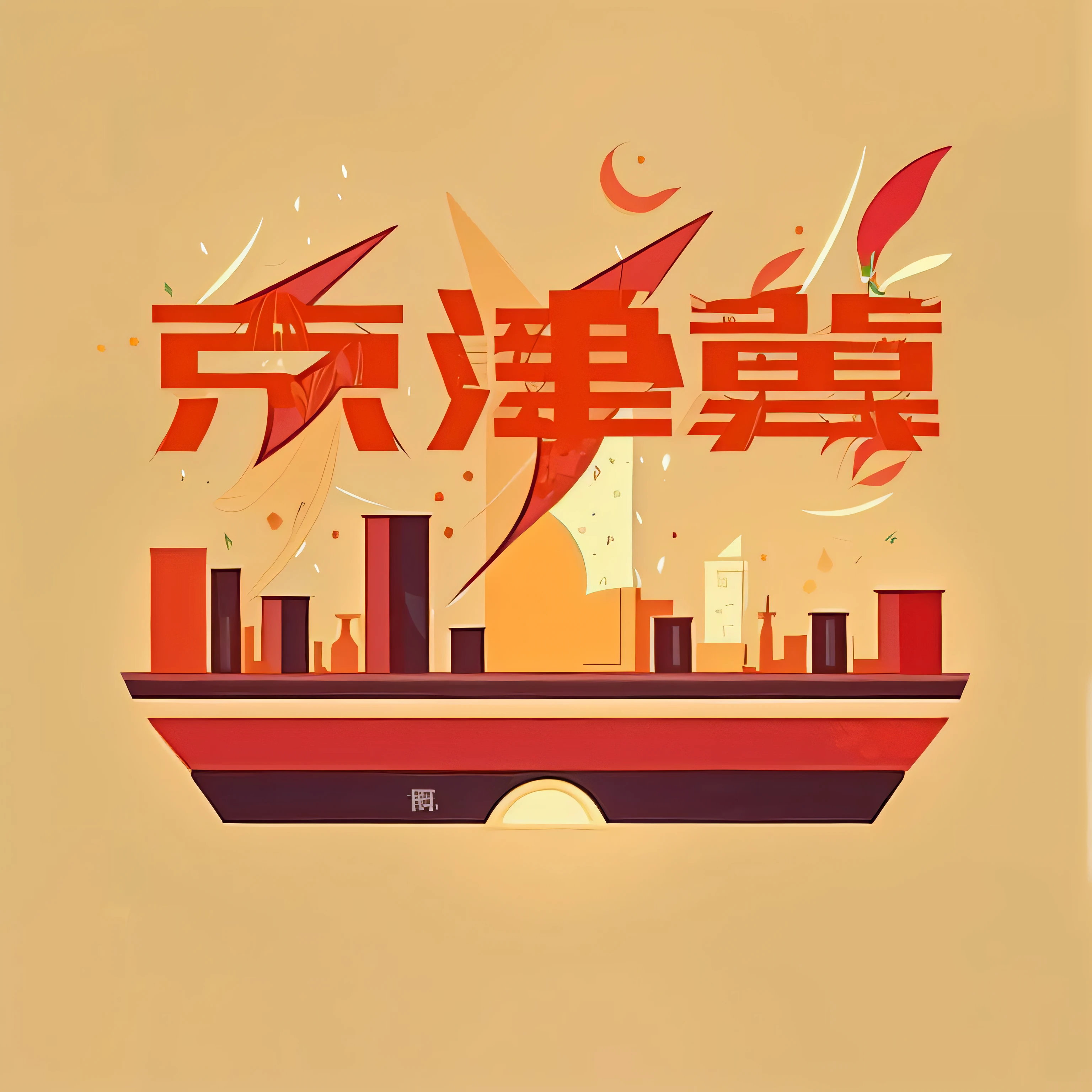 (best quality,4k,8k,high resolution,masterpiece:1.2),Super detailed,(actual,photoactual,photo-actual:1.37),Chinese New Year greetings,Boat,City skyline,Chinese traditional architecture,lantern,fireworks,royal red and gold,dragon dance,Cultural celebrations,Convivial atmosphere,traditional dance performance,Delicious holiday food,Amazing prosperity and abundance,Good luck,happy ,Happiness and good luck,Zhang Daqian style artwork,Japanese style poster,Chinese Ghost Festival,Chiba Yudai,rain,umbrella,key,notebook,poster illustration