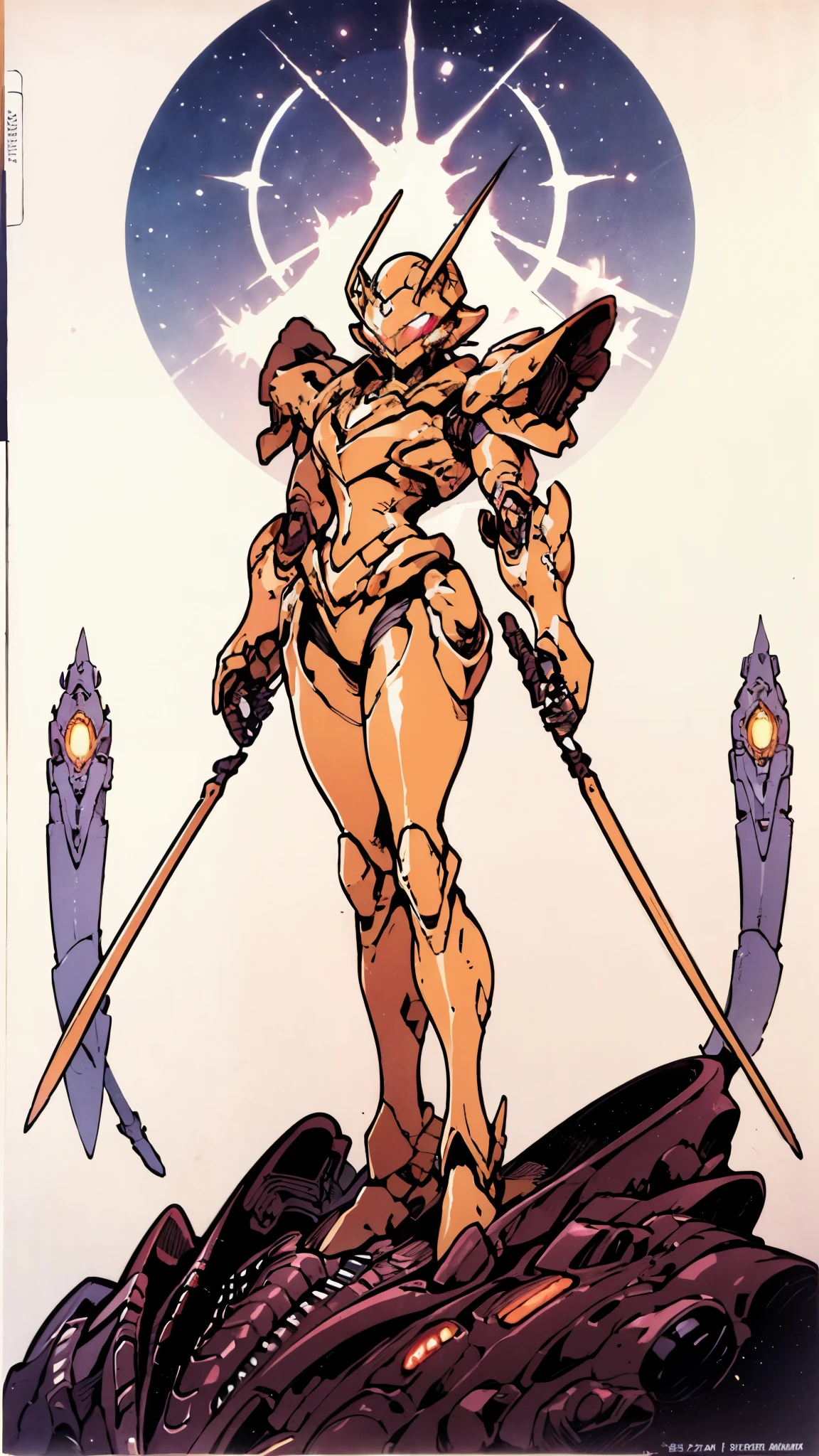 A woman adorned in fantasy-style full-body armor, a crown-concept fully enclosed helmet that unveils only her eyes, a composite layered chest plate, fully encompassing shoulder and hand guards, a lightweight waist armor, form-fitting shin guards, the overall design is heavy-duty yet flexible, ((the armor gleams with a golden glow, complemented by red and blue accents)), exhibiting a noble aura, she floats above a fantasy-surreal high-tech city, this character embodies a finely crafted fantasy-surreal style armored hero in anime style, exquisite and mature manga art style, (Queen bee mixed with Spider concept Armor, plasma, blood), ((Element, energy, elegant, goddess, femminine:1.5)), metallic, high definition, best quality, highres, ultra-detailed, ultra-fine painting, extremely delicate, professional, anatomically correct, symmetrical face, extremely detailed eyes and face, high quality eyes, creativity, RAW photo, UHD, 32k, Natural light, cinematic lighting, masterpiece-anatomy-perfect, masterpiece:1.5