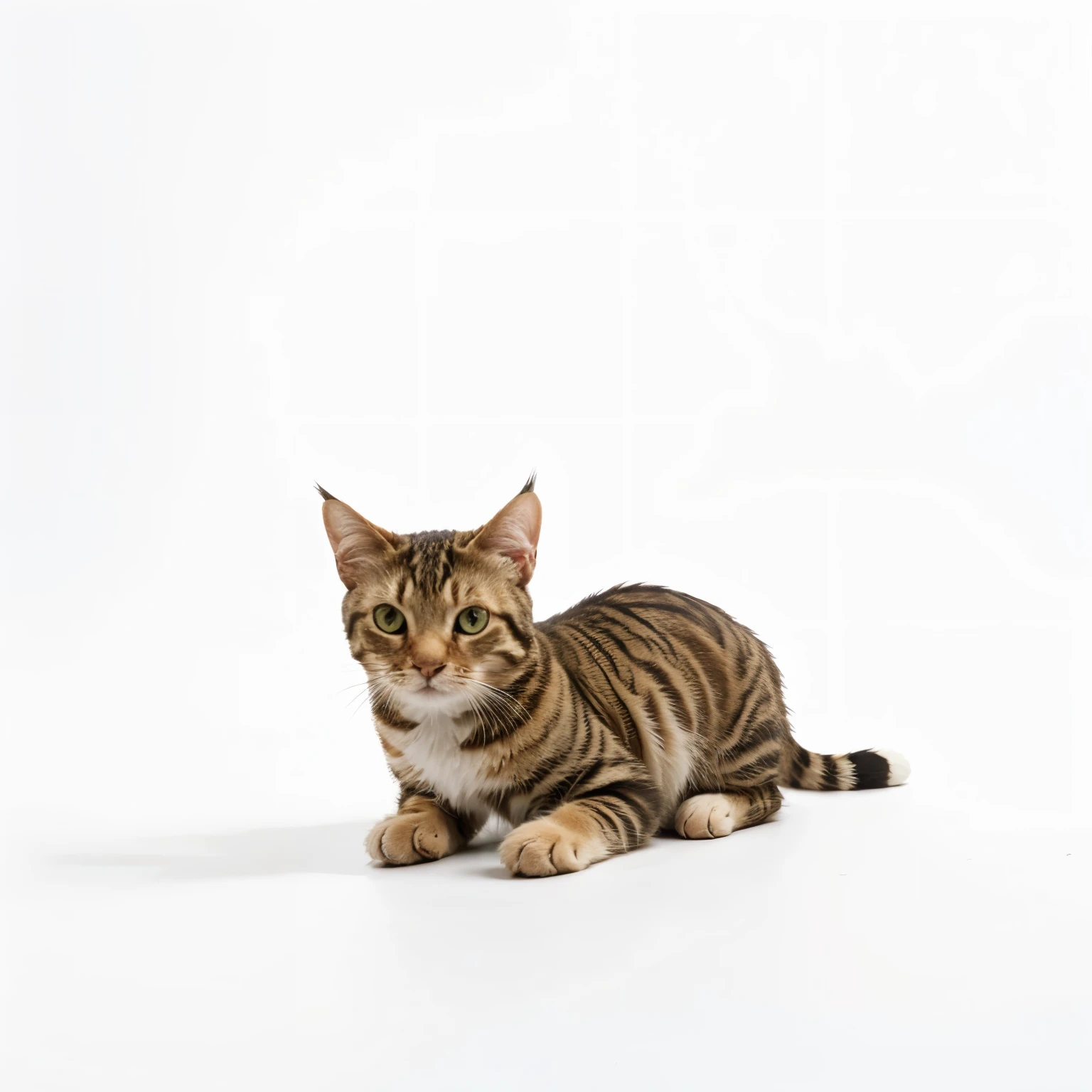 Tabby Cat,Digital Style, on a simple very white background