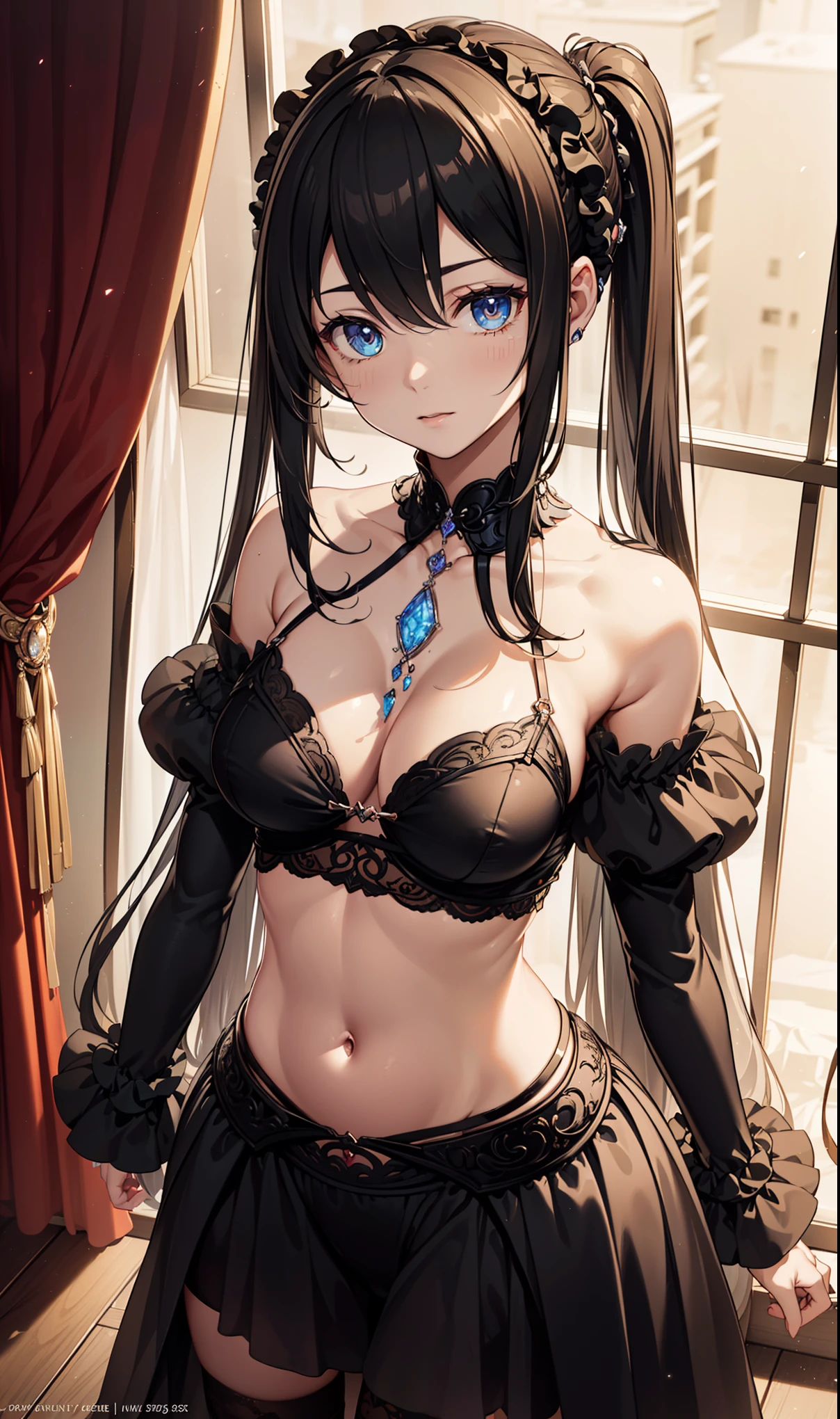 (masterpiece, Side light, beautiful eyes: 1.2), (masterpiece portrait), portrait, (broken to pieces), actual, 3d face, sweet skin, (alone), (face close-up), (Fire Opal General Crimson Eyes), Hanging corners of eyes, ((High detail skin, Visible pores)), (Perfect body), a beautiful girl, small breasts, ((ta fashion)), (neck ring)