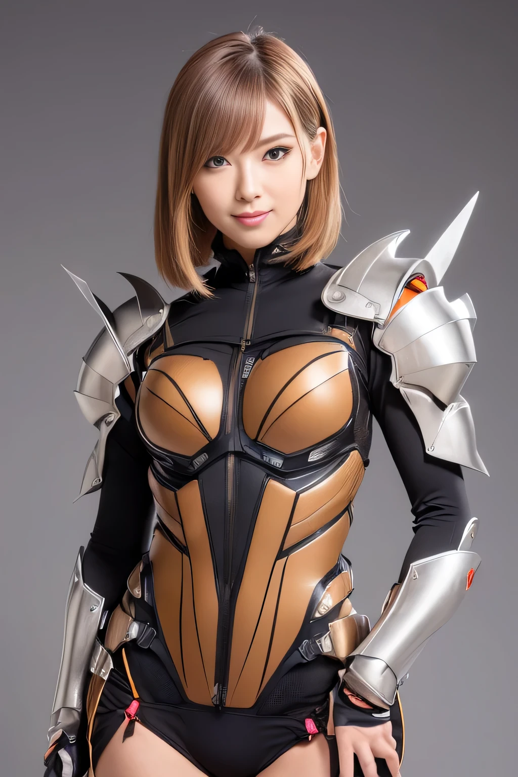 (High resolution,masterpiece,highest quality,Very detailed CG, anime, official art:1.4), realistic, photograph, amazing detail, everything is complicated, shiny and glossy,Amazing number of layers, 8K wallpaper, 3D, sketch, cute, figure,( alone:1.4), perfect female proportions,villain&#39;s daughter, (Fusion of dark brown cockroach and lady:1.4), (brown cockroach woman:1.2), (brown cockroach woman:1.2), (Fusion:1.2), (alone:1.4), (evil smile:1.2), muscular, abs, (Cockroach brown exoskeleton bio insect suit:1.4), (Cockroach brown exoskeleton bio insect armor:1.2), (brown transparent cockroach feathers:1.4), (Antennae of brown cockroaches:1.3),