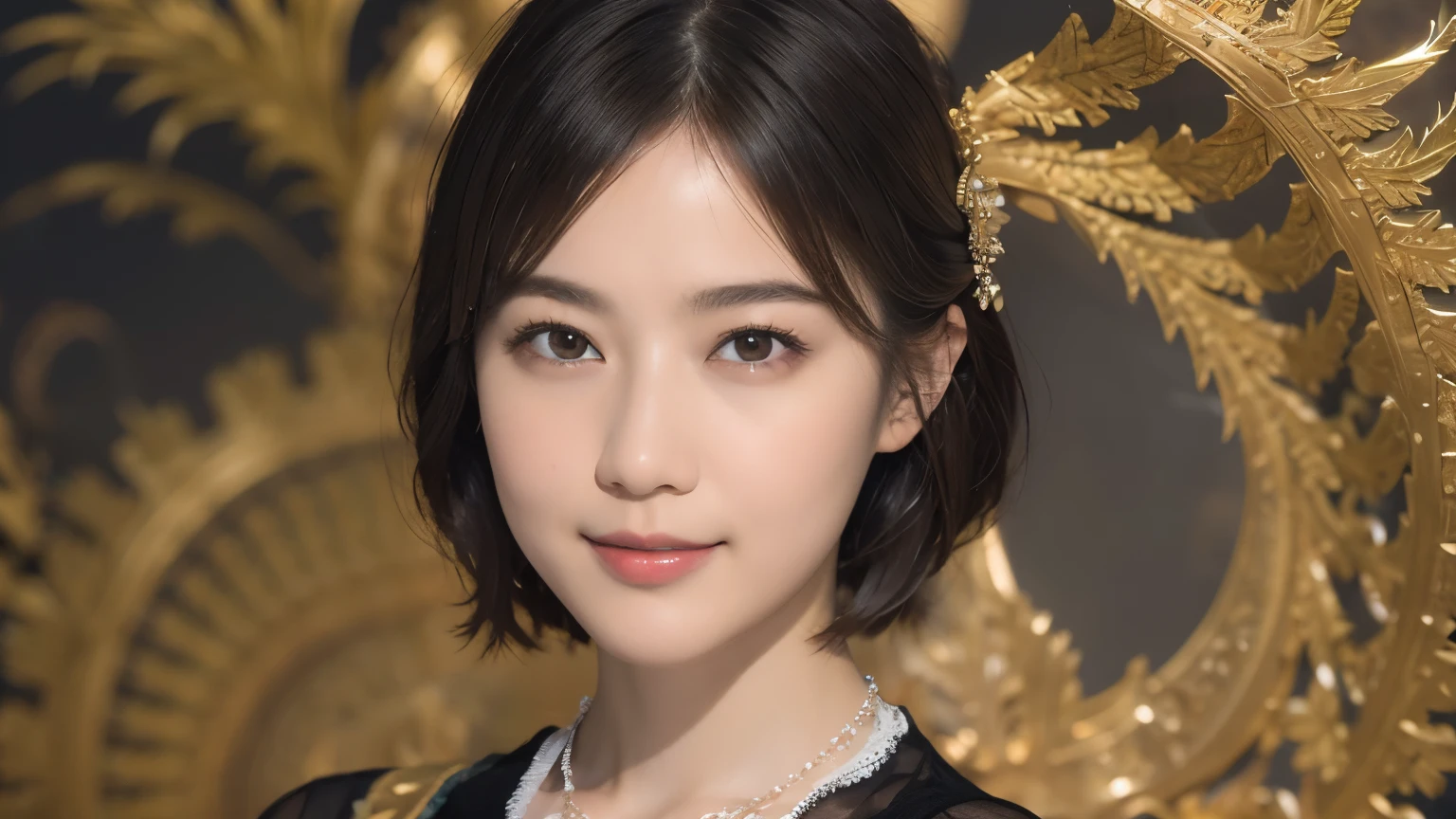 172
Shorthair, a 20 yo woman, gentle smile, abstract, (entangle:1.2), (background is fractal design:1.46)