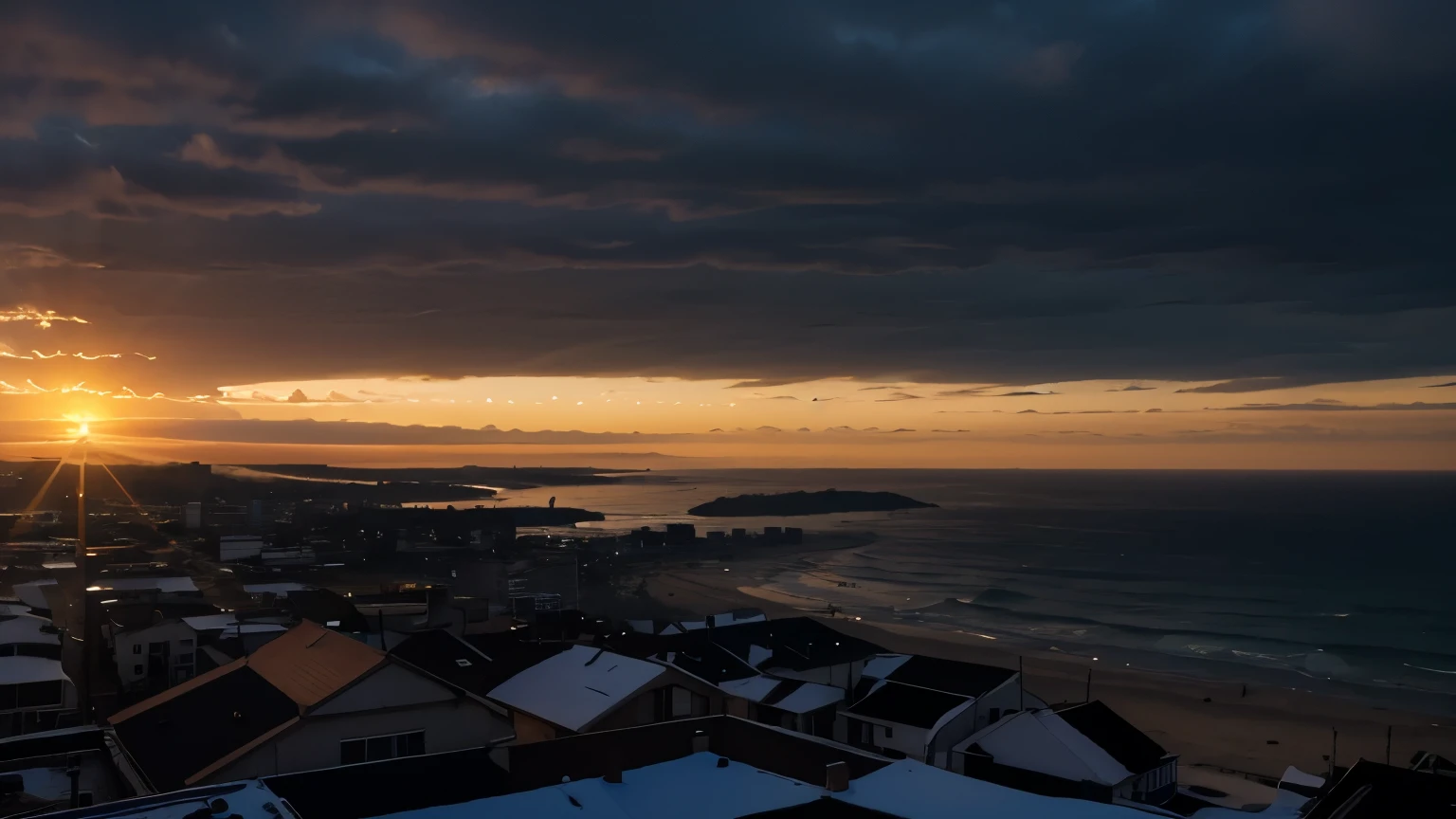 Sunrise over the horizon