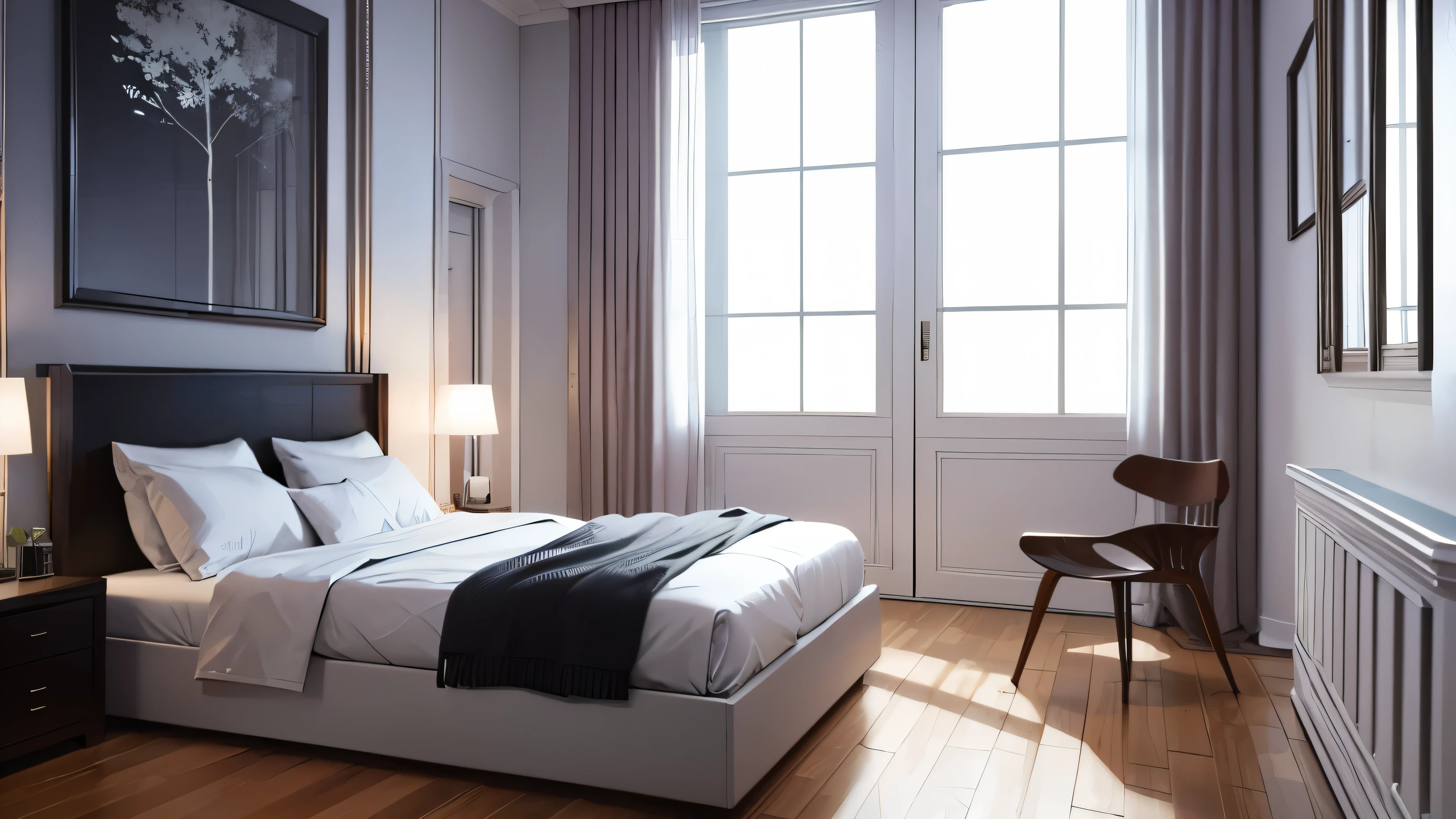 you are a famous interior designer、I was asked to create a 3D image of a large modern room.。. Create a harmonious environment with modern and minimalist furniture. Including garden interior.