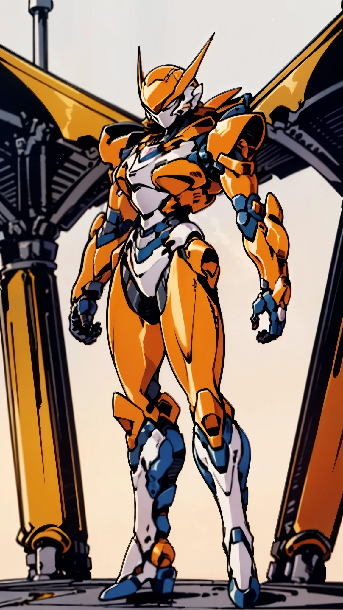 A woman adorned in fantasy-style full-body armor, a crown-concept fully enclosed helmet that unveils only her eyes, a composite layered chest plate, fully encompassing shoulder and hand guards, a lightweight waist armor, form-fitting shin guards, the overall design is heavy-duty yet flexible, ((the armor gleams with a golden glow, complemented by red and blue accents)), exhibiting a noble aura, she floats above a fantasy-surreal high-tech city, this character embodies a finely crafted fantasy-surreal style armored hero in anime style, exquisite and mature manga art style, (Queen bee mixed with Spider concept Armor, plasma, blood), ((Element, energy, elegant, goddess, femminine:1.5)), metallic, high definition, best quality, highres, ultra-detailed, ultra-fine painting, extremely delicate, professional, anatomically correct, symmetrical face, extremely detailed eyes and face, high quality eyes, creativity, RAW photo, UHD, 32k, Natural light, cinematic lighting, masterpiece-anatomy-perfect, masterpiece:1.5