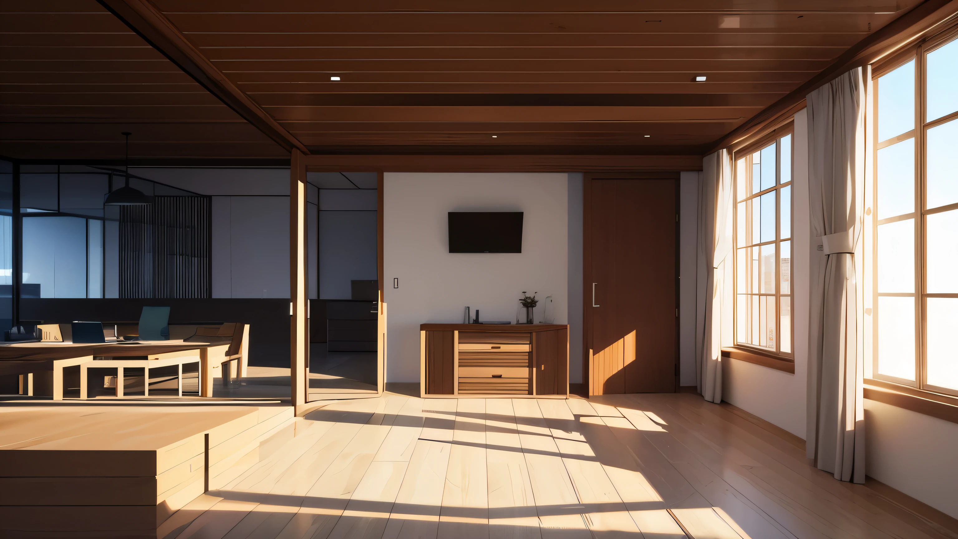 you are a famous interior designer、I was asked to create a 3D image of a large modern room.。. Create a harmonious environment with modern and minimalist furniture. Including garden interior.