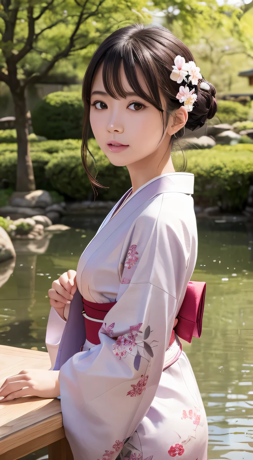 professional lighting,(Photoreal:1.4), (Top image quality:1.0), (超A high resolution:1.0), 8k, Raw photography, (masterpiece:0.2), (face to face with the children_v1:0.5)、(最高quality Detail:1.2)、realistic、8k UHD、High resolution、(1 girl:1.2)、超be familiar withな、High quality textures、intricate details、be familiar with、Very be familiar with CG、High quality shadows、be familiar with 美しく繊細な顔、Beautiful details and delicate eyes、written boundary depth、ray tracing,1 girl, japanese girl, cute, thin, Portrait of a beautiful Japanese woman wearing a kimono, Standing elegantly in a traditional Japanese garden. Kimono with bright traditional patterns, hair decorated with delicate hairpins, and a gentle expression. With cherry blossom trees and a stream in the background, The soft light of a spring afternoon adds tranquility to the scene. Rendered in a realistic style with great attention to detail, High resolutionの画像.sky porn, magic hour, (realistic:1.3), finely, quality, (table top:1.2), (realistic:1.2), (最高quality), (複雑なbe familiar with), dramatic, ray tracing, photograph, +roller
