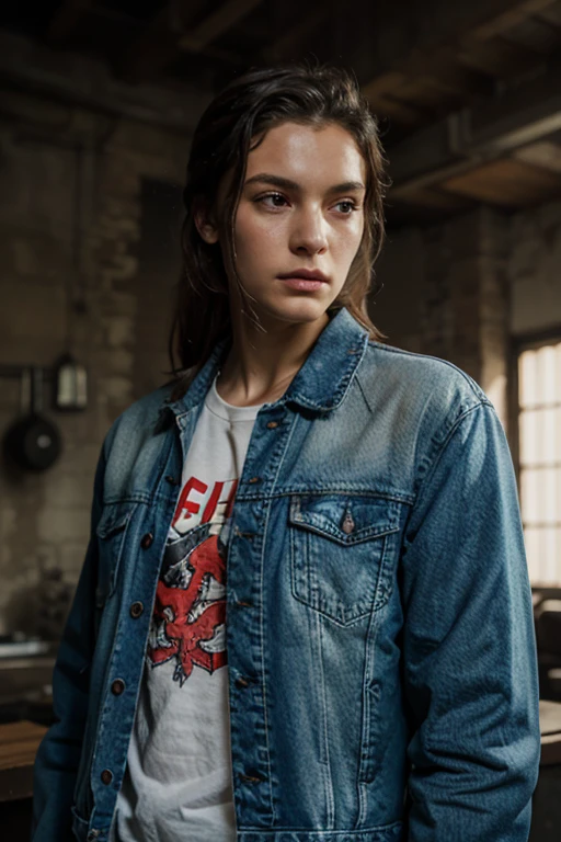 (a fashion photo shooting scene,denim jacket,man robot),(red),(old),(best quality,4k,8k,highres,masterpiece:1.2),ultra-detailed,(realistic,photorealistic,photo-realistic:1.37),(portraits,concept artists),(vivid colors),(studio lighting)