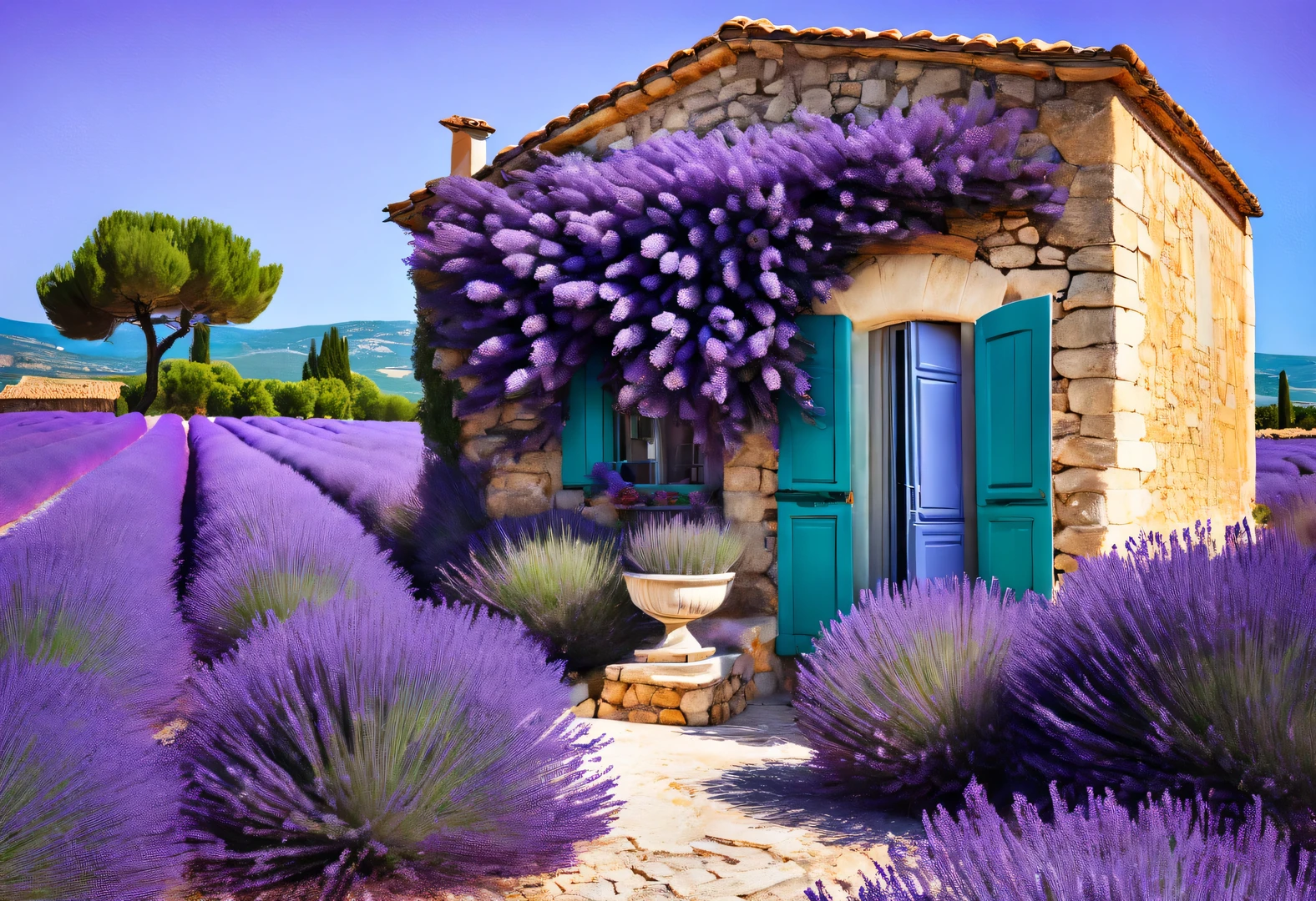 Kaia Koopman (Caia Koopman) style, beautiful details,Lavender flowers in Provence, France