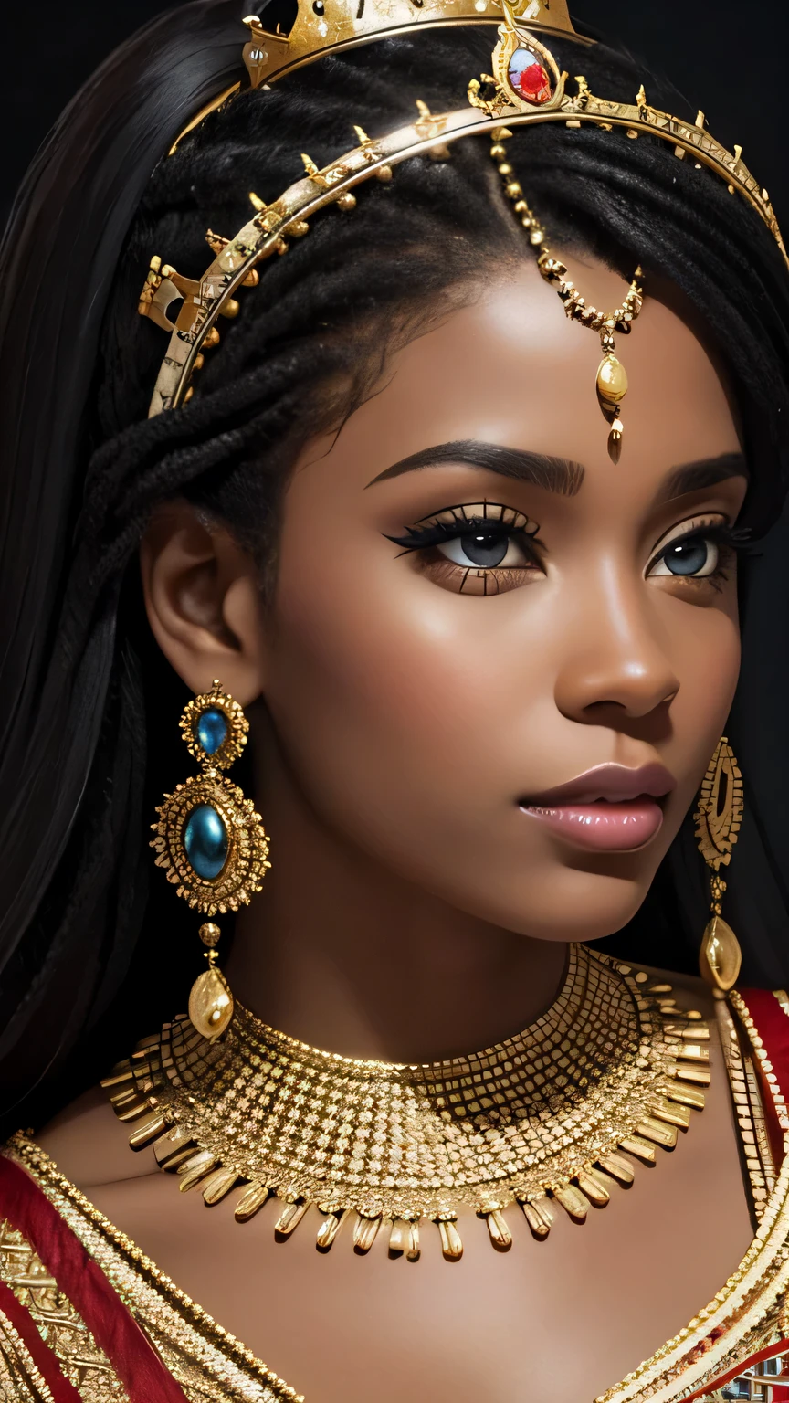 1girl prettyeyes-kkw-ph1 <lora:Black_Women:0.25> <lora:abd:1> beautiful-abd_woman abd_body perfect-abd_face <lora:Aesthetic-Portrait-V2:1> High-fashion Dynamic dramatic haute-couture elegant ornate-clothing High-Fashion bounced-lighting face-and-shoulders-portrait face-focus looking-at-the-viewer quiff-hair masterpiece best-quality absurdres detailed ultra-detailed