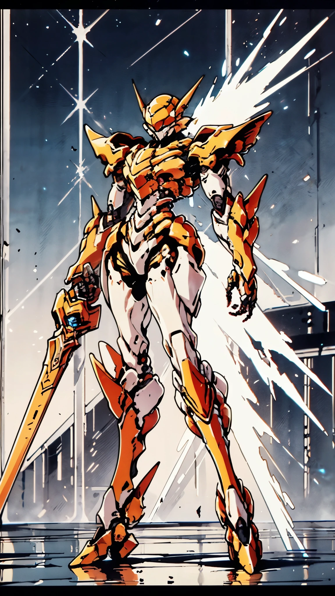 A woman adorned in fantasy-style full-body armor, a crown-concept fully enclosed helmet that unveils only her eyes, a composite layered chest plate, fully encompassing shoulder and hand guards, a lightweight waist armor, form-fitting shin guards, the overall design is heavy-duty yet flexible, ((the armor gleams with a golden glow, complemented by red and blue accents)), exhibiting a noble aura, she floats above a fantasy-surreal high-tech city, this character embodies a finely crafted fantasy-surreal style armored hero in anime style, exquisite and mature manga art style, (Queen bee mixed with Spider concept Armor, plasma, blood), ((Element, energy, elegant, goddess, femminine:1.5)), metallic, high definition, best quality, highres, ultra-detailed, ultra-fine painting, extremely delicate, professional, anatomically correct, symmetrical face, extremely detailed eyes and face, high quality eyes, creativity, RAW photo, UHD, 32k, Natural light, cinematic lighting, masterpiece-anatomy-perfect, masterpiece:1.5