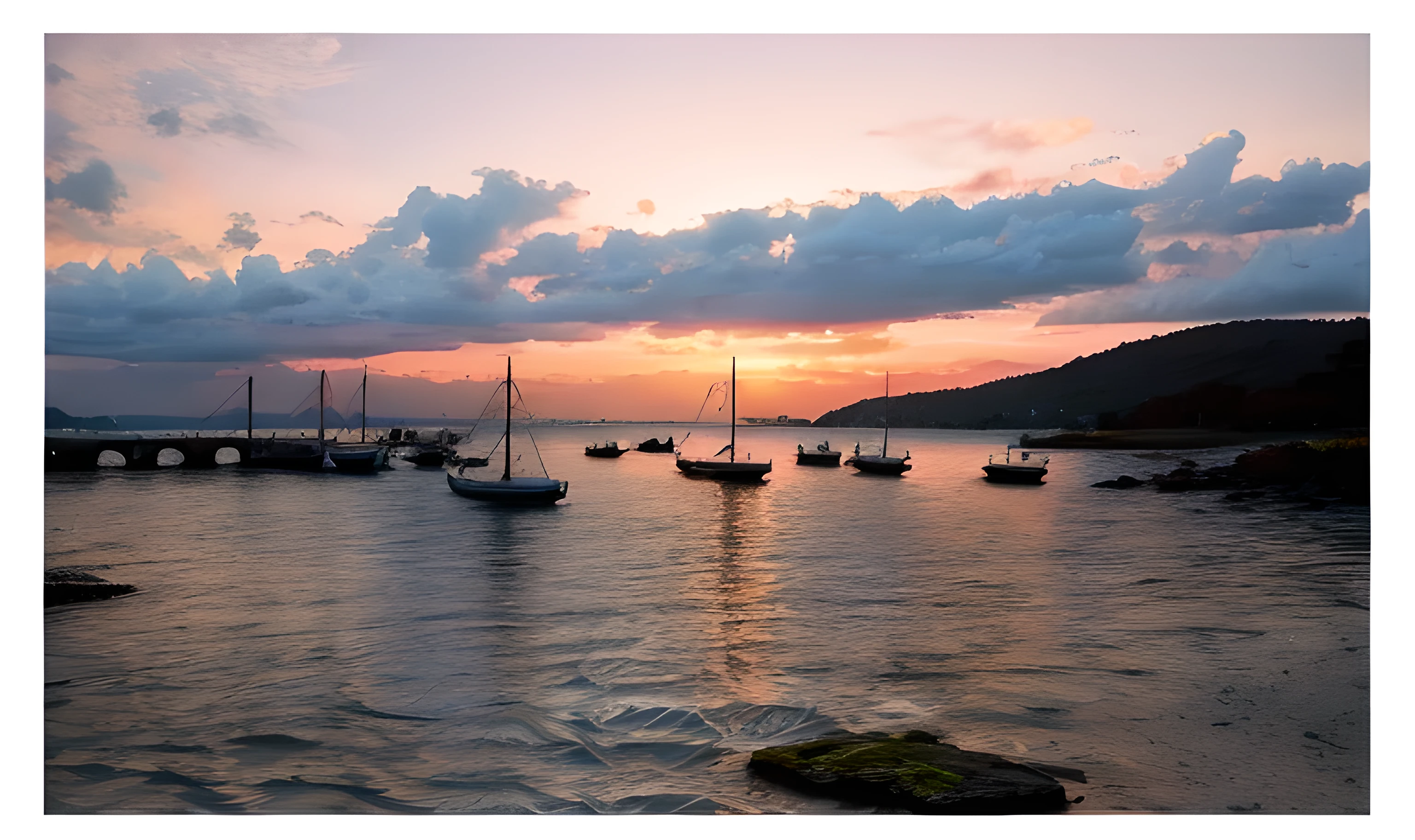 Create a Relistict image, 8k, UltraShape, HD, wallpaper landscape, sunset color, dreamer color,