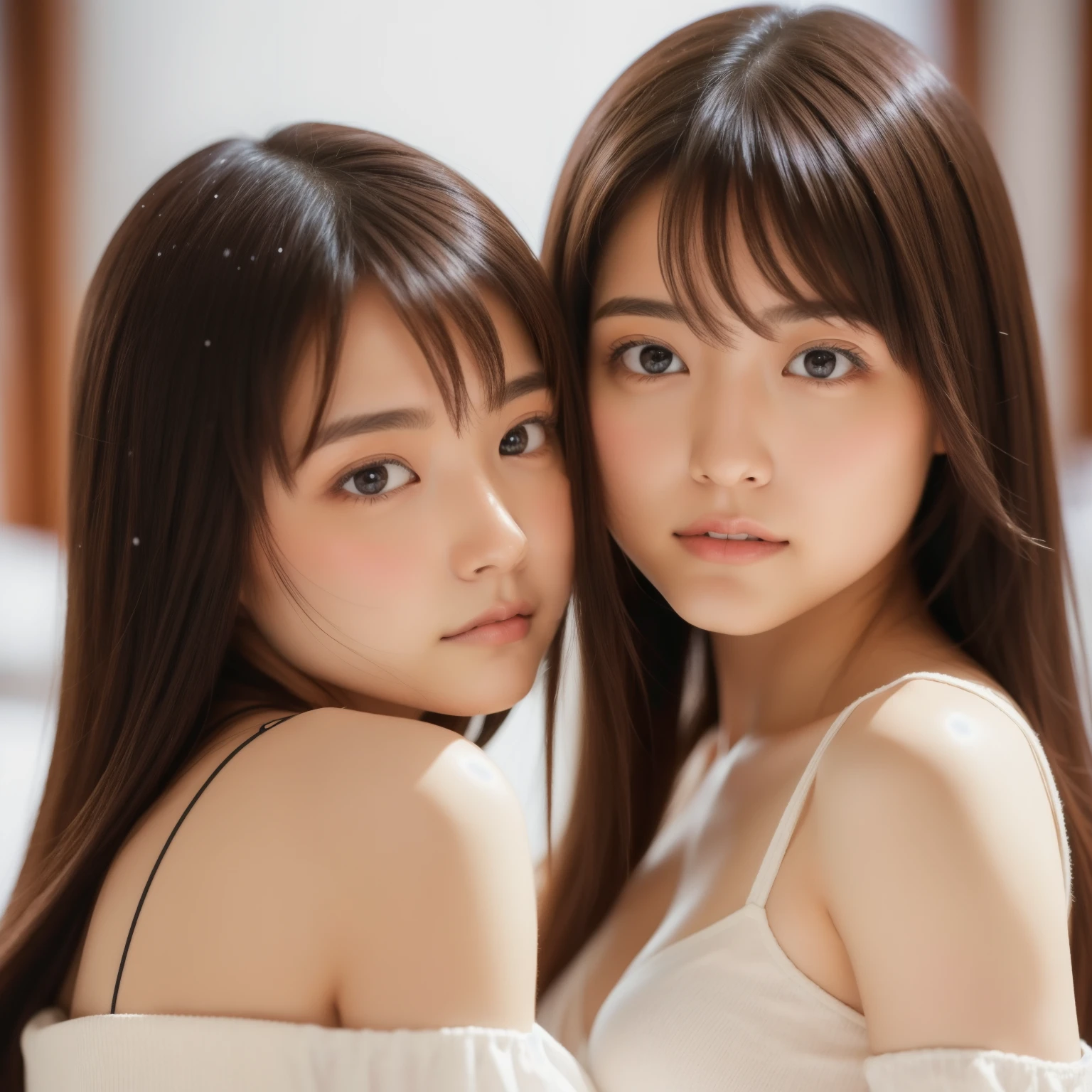 (((masterpiece))), highest quality, very detailed, detailed background, identical twin sisters, very beautiful girl, Japanese, , alone, detailed face, bangs, (random hairstyle :1.2), (young face), (perfect body:1.1), In 8K, wallpaper, wonderful, finely, super detailed, 超A high resolution, very detailed, pure erotic face, very detailed目と顔, detailed and beautiful eyes, very detailed肌, no makeup, (natural skin),snow scene
