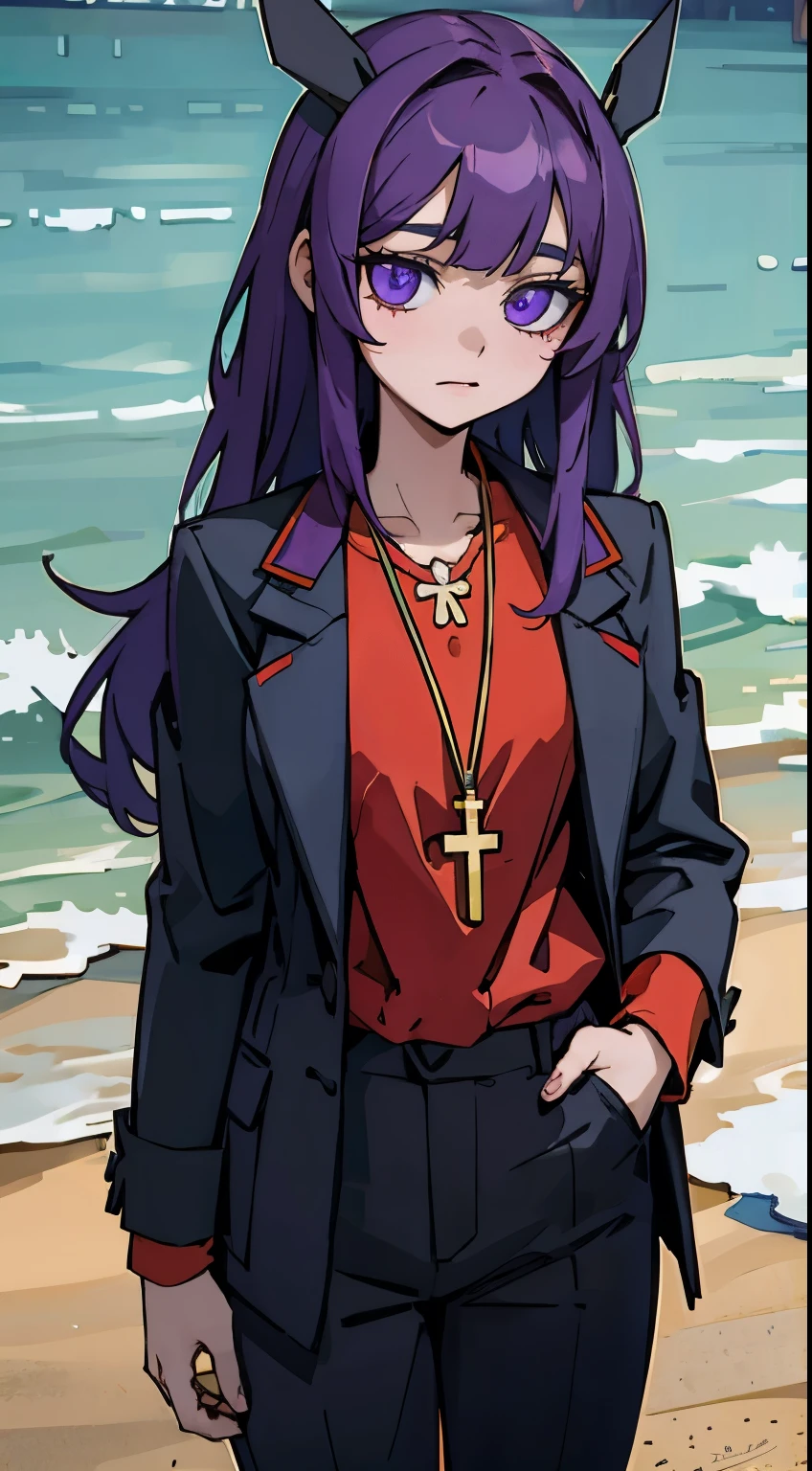 delicate face,purple eyes