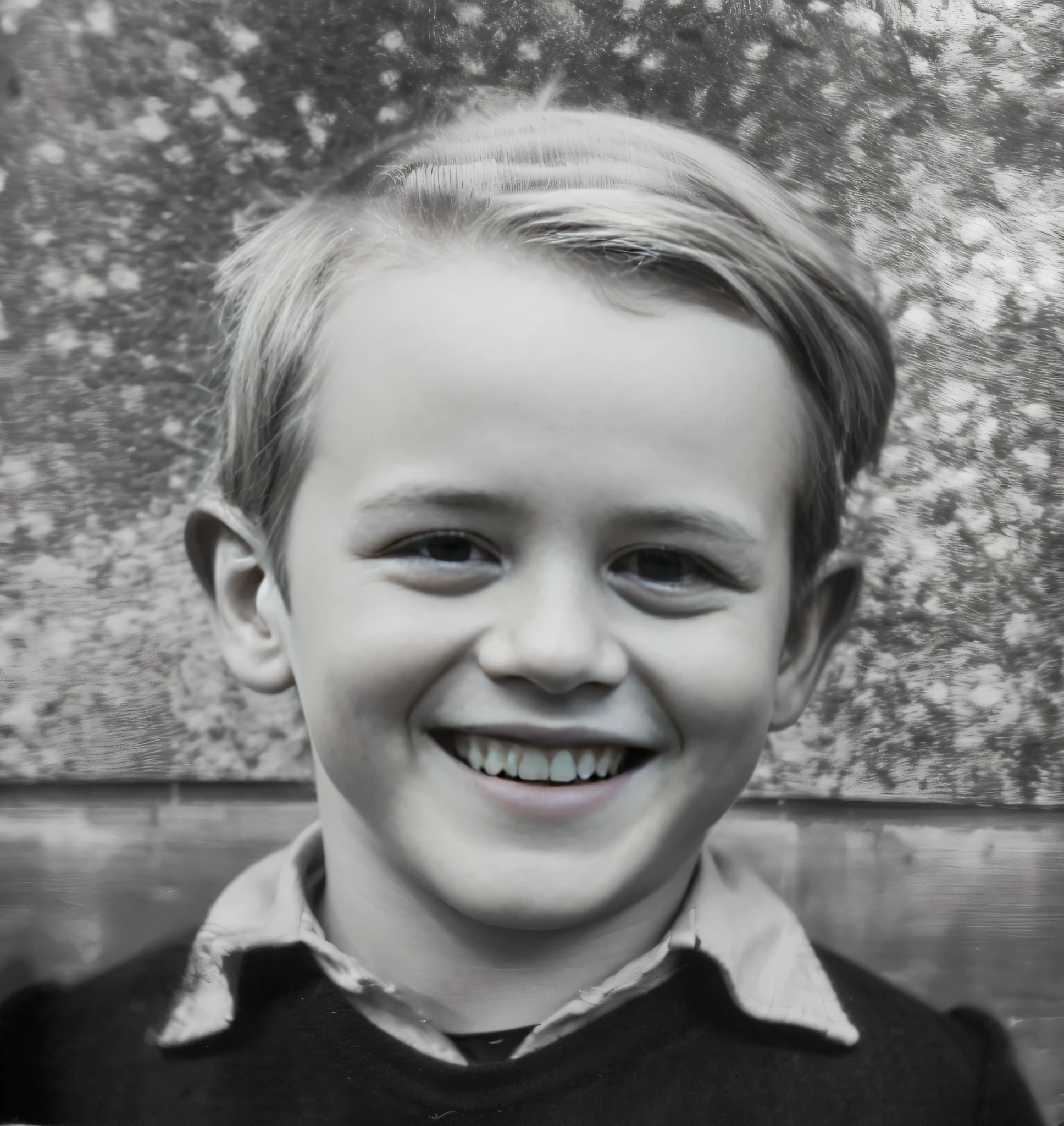 Black and white photo of a boy with a toothbrush.., El joven Tom Hiddleston, joven, foto de 1940, 1 9 4 8 una foto, 13歳, Foto temprana en blanco y negro., Early detection tests, Four years old, 1950s photograph, historical image, Alfons, tommy 1 6 years, foto restaurada