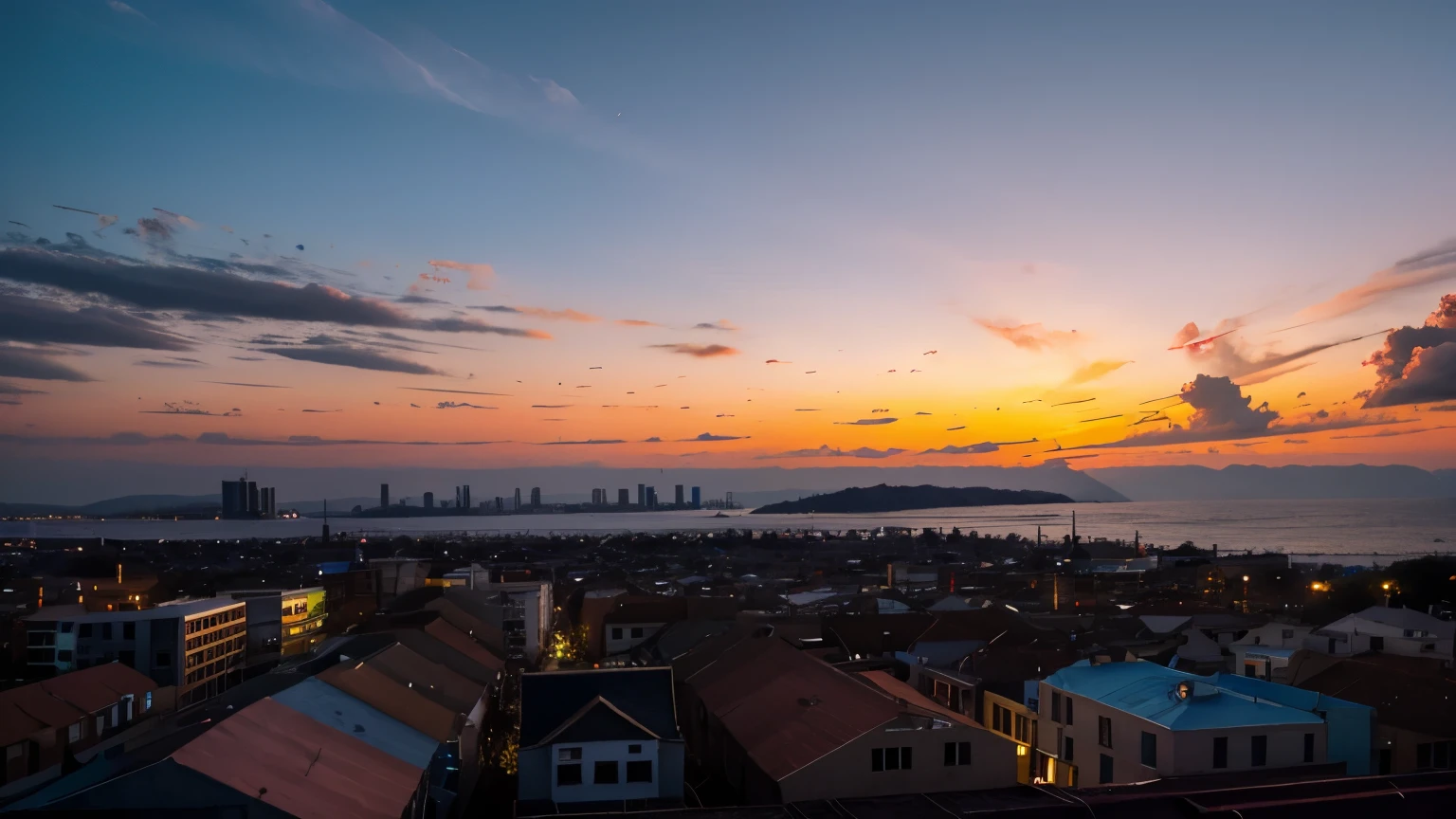 Dusk with vibrant colors