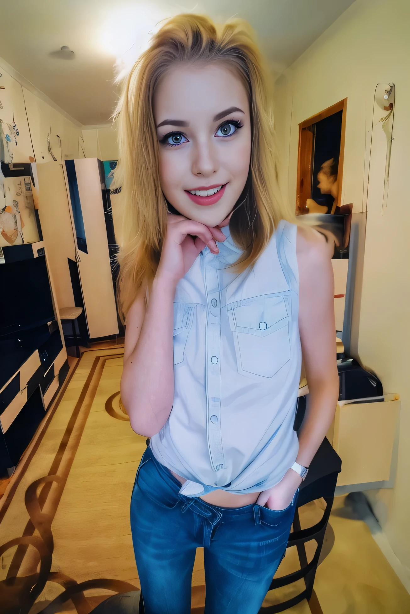 girl in a beautiful room