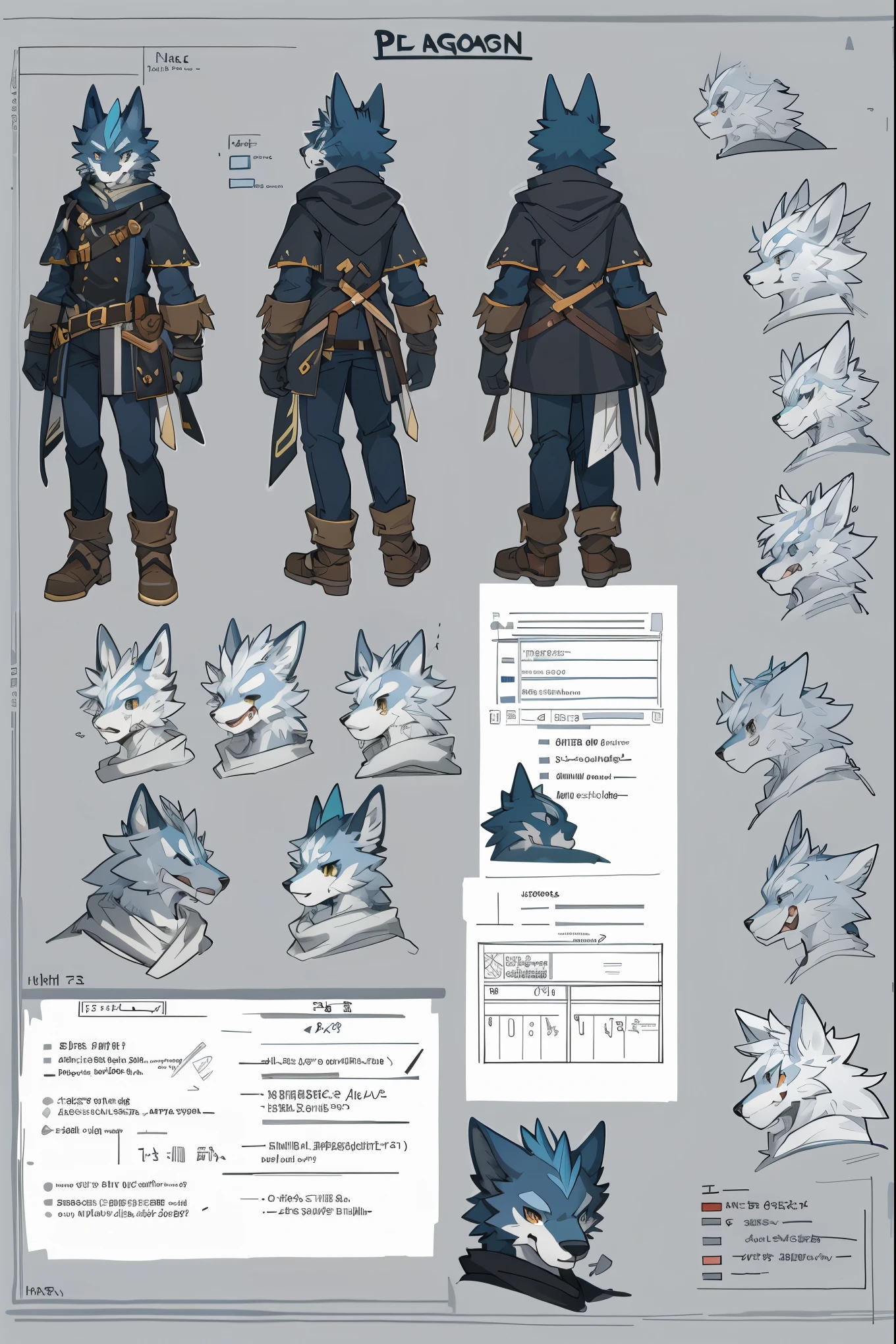 ((masterpiece)), (ultra detailed), (best quality), detailed background, (style of Arknights), (concept art, character sheet), (adult man, tall, muscular body, dark brown hair, short hair), (hazmat suit, tactical vest, tactical face mask, blue goggles, respirator), (cyan light-reflecting patch on chestplate), (sword in hand, longsword, detailed sword), ((realistic detailed equipment)), ((detailed realistic wolf ears and tail, human with animal traits)), --auto --s2