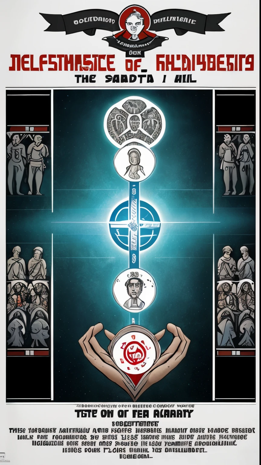 A satirical poster, A conscious idea of ideocracy, Ideocracy seeks to preserve the sacred core of society through the constant reproduction of traditional values. This can be expressed in the reliance of ideocratic leaders on ancient rituals and symbols, family values, and the predominance of the collective over the individual.