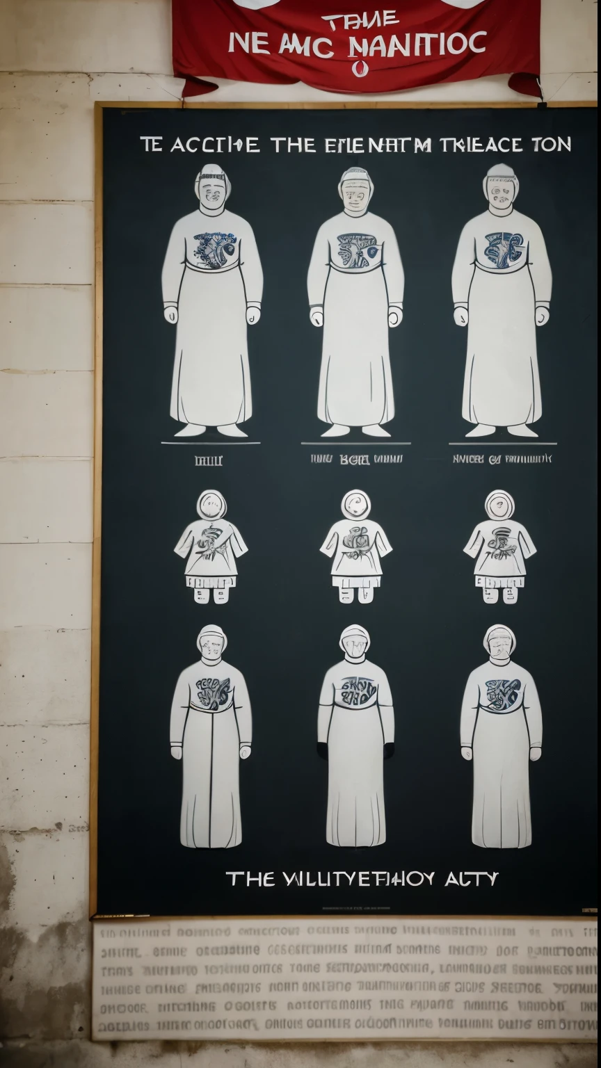 A satirical poster, A conscious idea of ideocracy, Ideocracy seeks to preserve the sacred core of society through the constant reproduction of traditional values. This can be expressed in the reliance of ideocratic leaders on ancient rituals and symbols, family values, and the predominance of the collective over the individual.